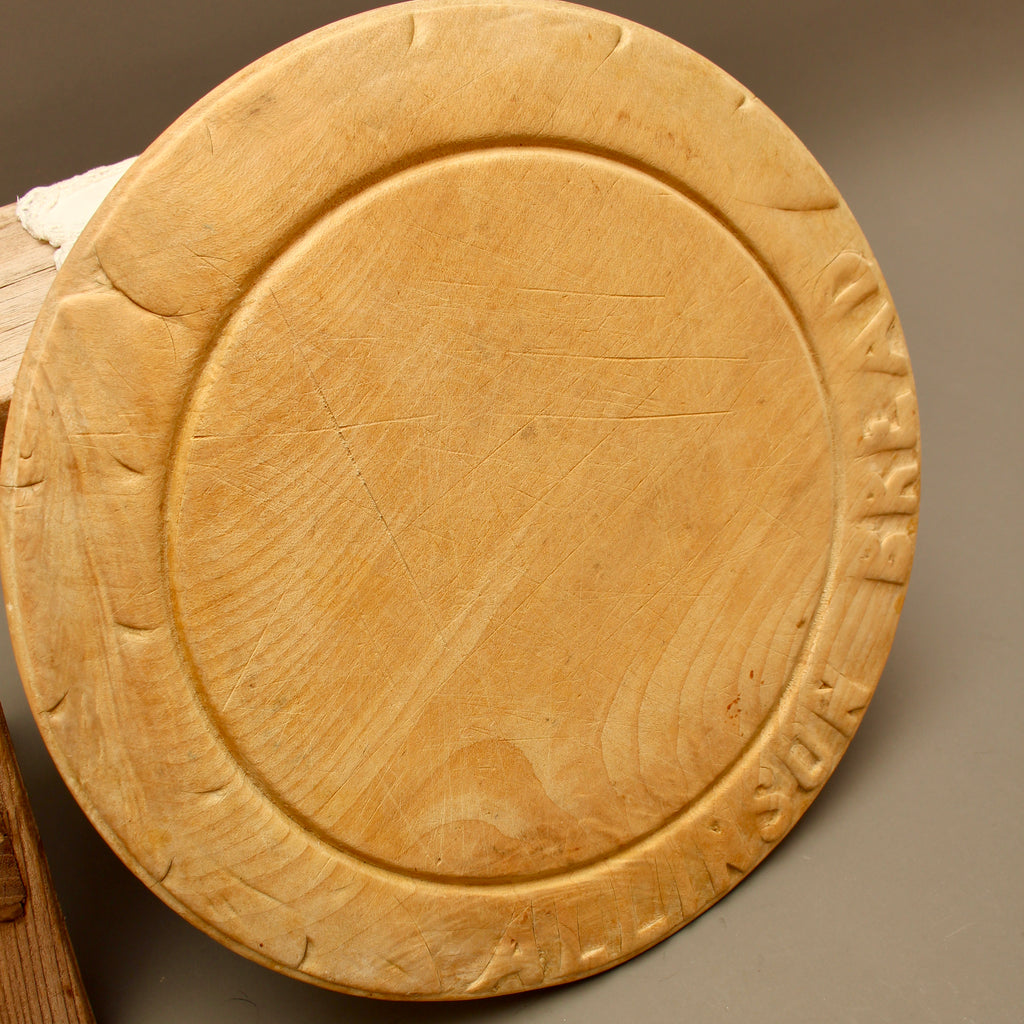Antique Allinson Bread Wooden Trench Platter – Hand-Carved Sycamore Advertising Board