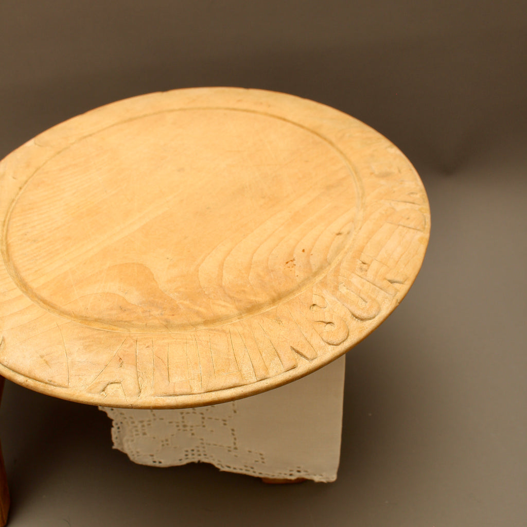 Antique Allinson Bread Wooden Trench Platter – Hand-Carved Sycamore Advertising Board