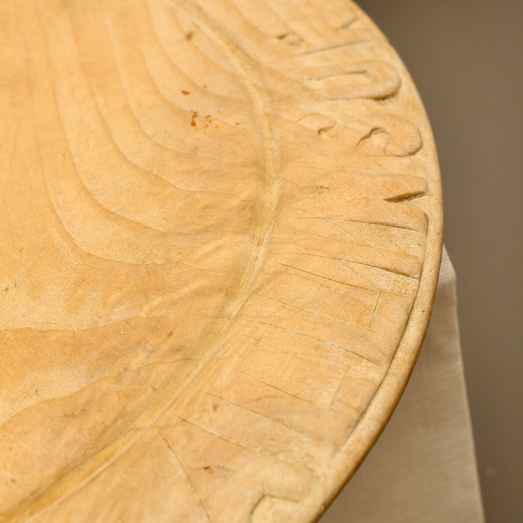 Antique Allinson Bread Wooden Trench Platter – Hand-Carved Sycamore Advertising Board