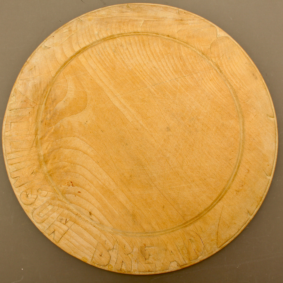 Antique Allinson Bread Wooden Trench Platter – Hand-Carved Sycamore Advertising Board