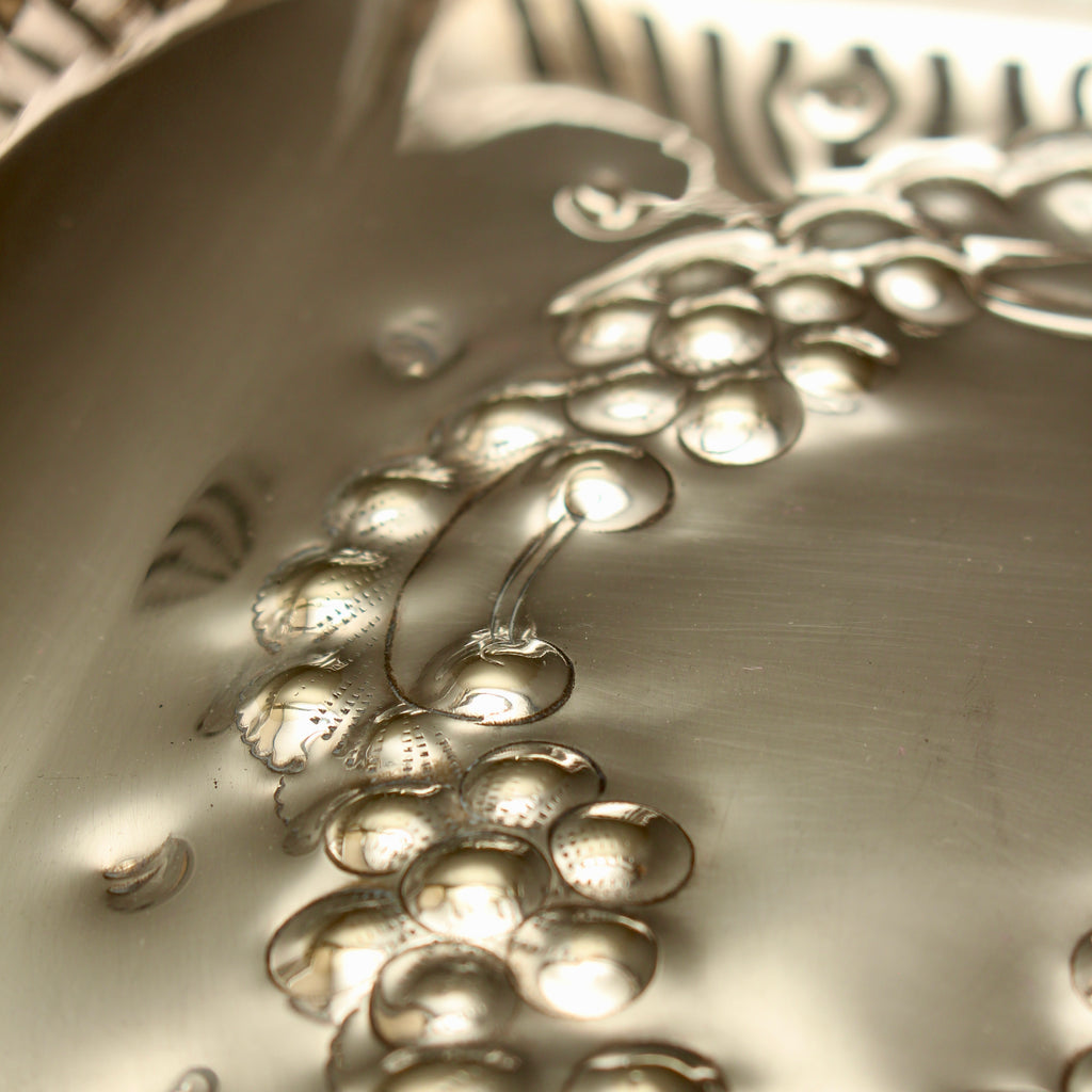 Vintage Barker Brothers EPNS Silver-Plated Cake Basket – Pierced Footed Serving Tray