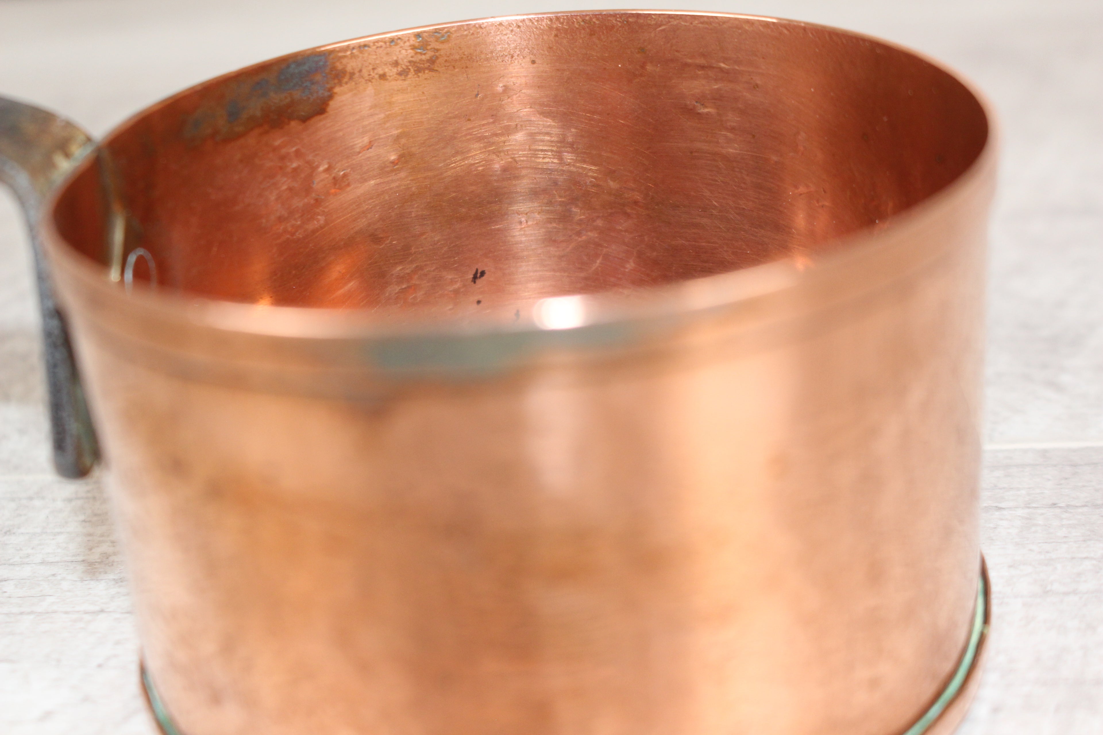 Rare Jean Goardère French Artisan Copper Pan 9cm Hand-Forged "Rat Tail" Handle