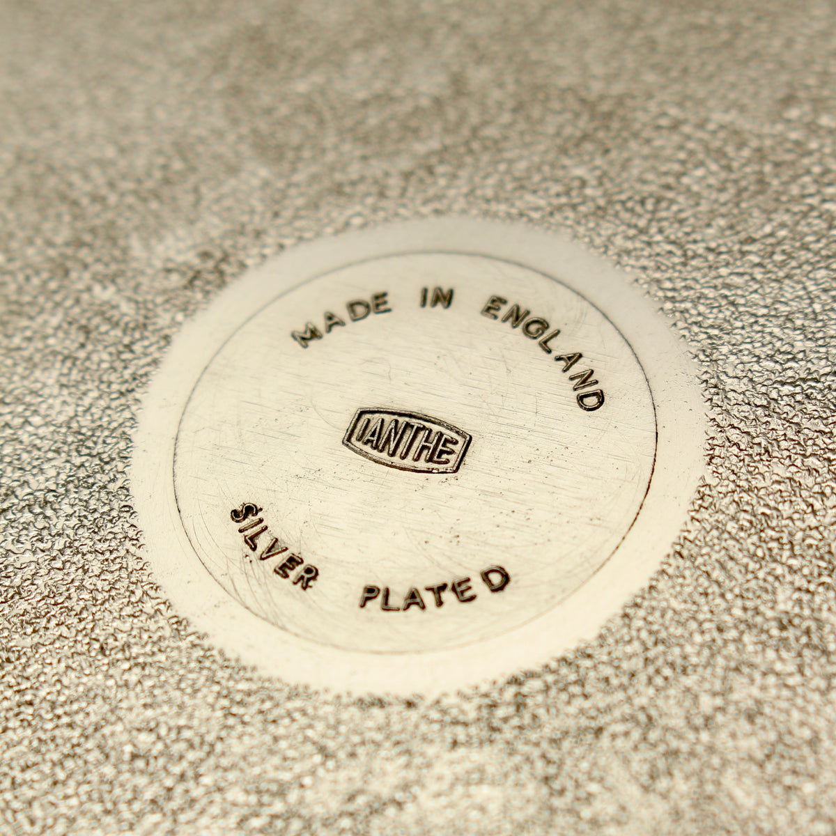 Vintage Ianthe Silver-Plated Round Salver – Ornate Engraved Drinks Gallery Tray