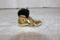 Brass Shoe Boot Pin Cushion with Pins Mouse Detail to Boot Vintage Collectable