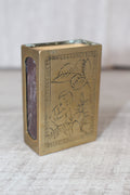 Vintage Brass Matchbox Holder, Etched Asian Scene & Criterion USSR Matchbox