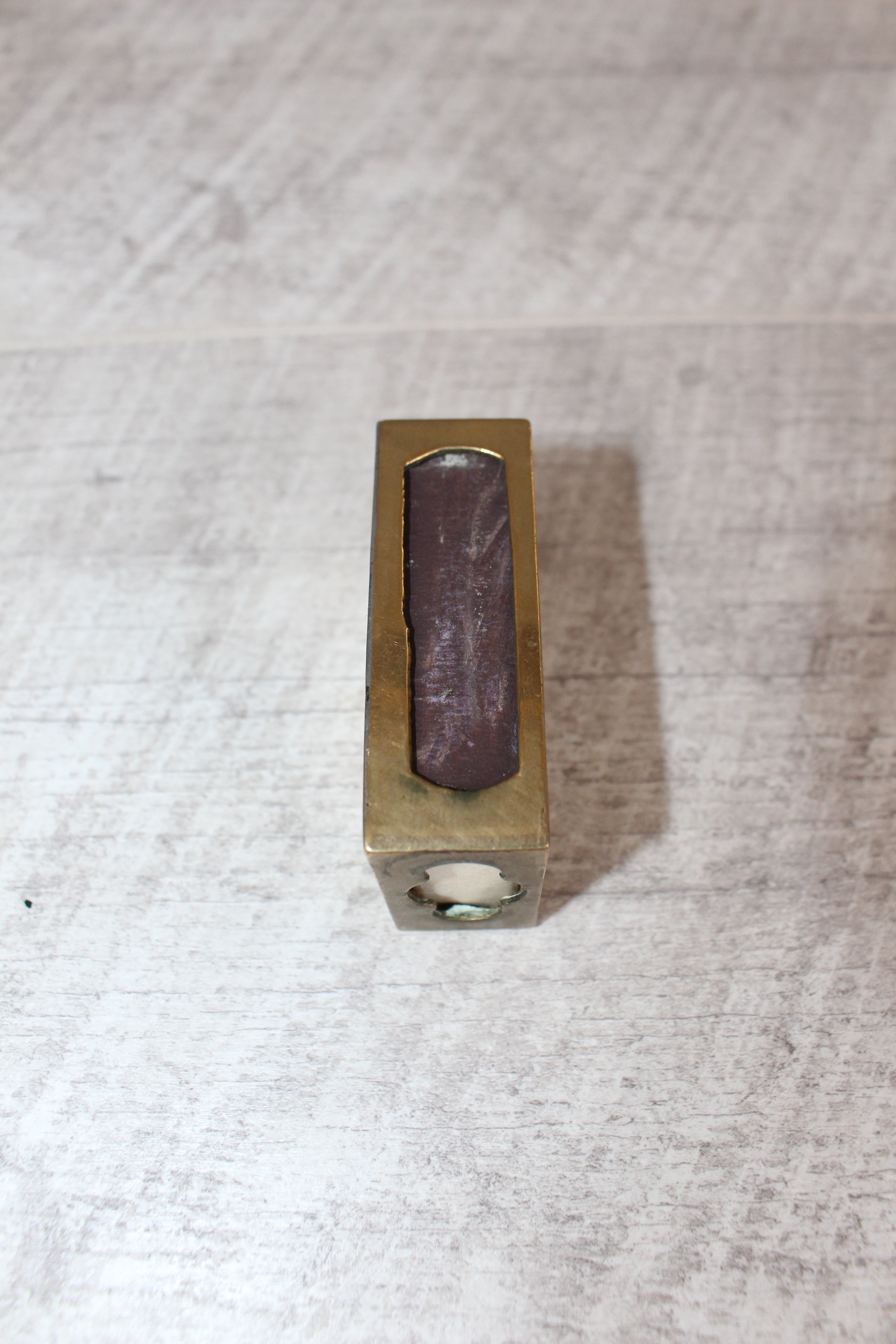 Vintage Brass Matchbox Holder, Etched Asian Scene & Criterion USSR Matchbox