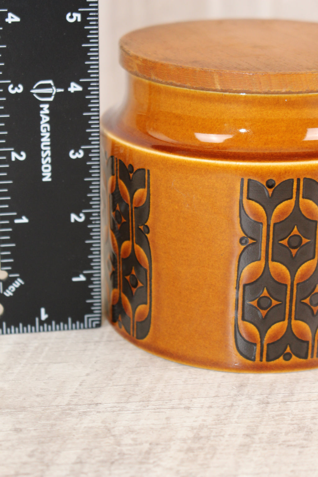 Hornsea Heirloom Brown Jar/ Canister With Lid RETRO VINTAGE 4.5"