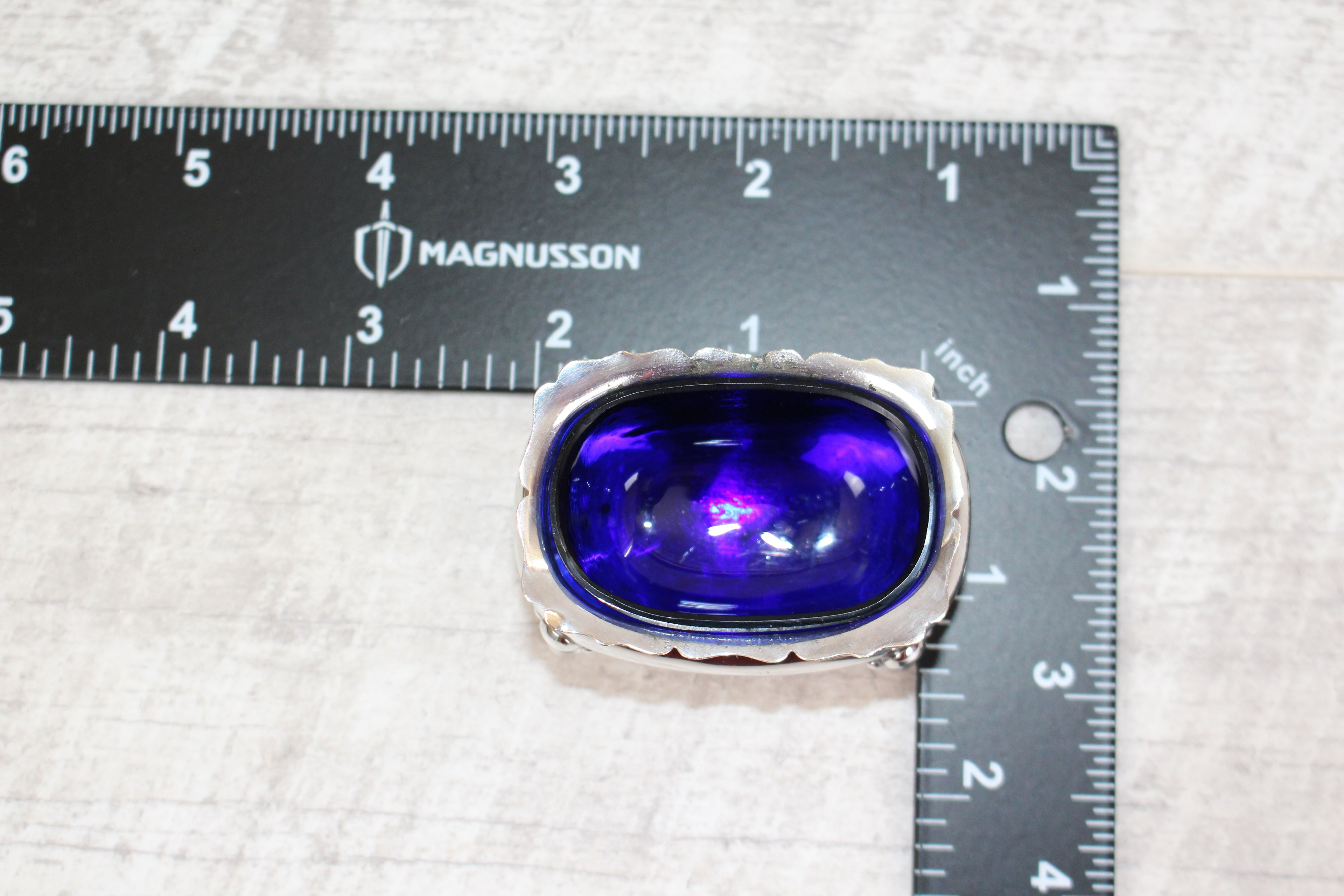 Antique Walker & Hall Sheffield Silver Plate Cobalt Blue Glass Salt Cellar 1921