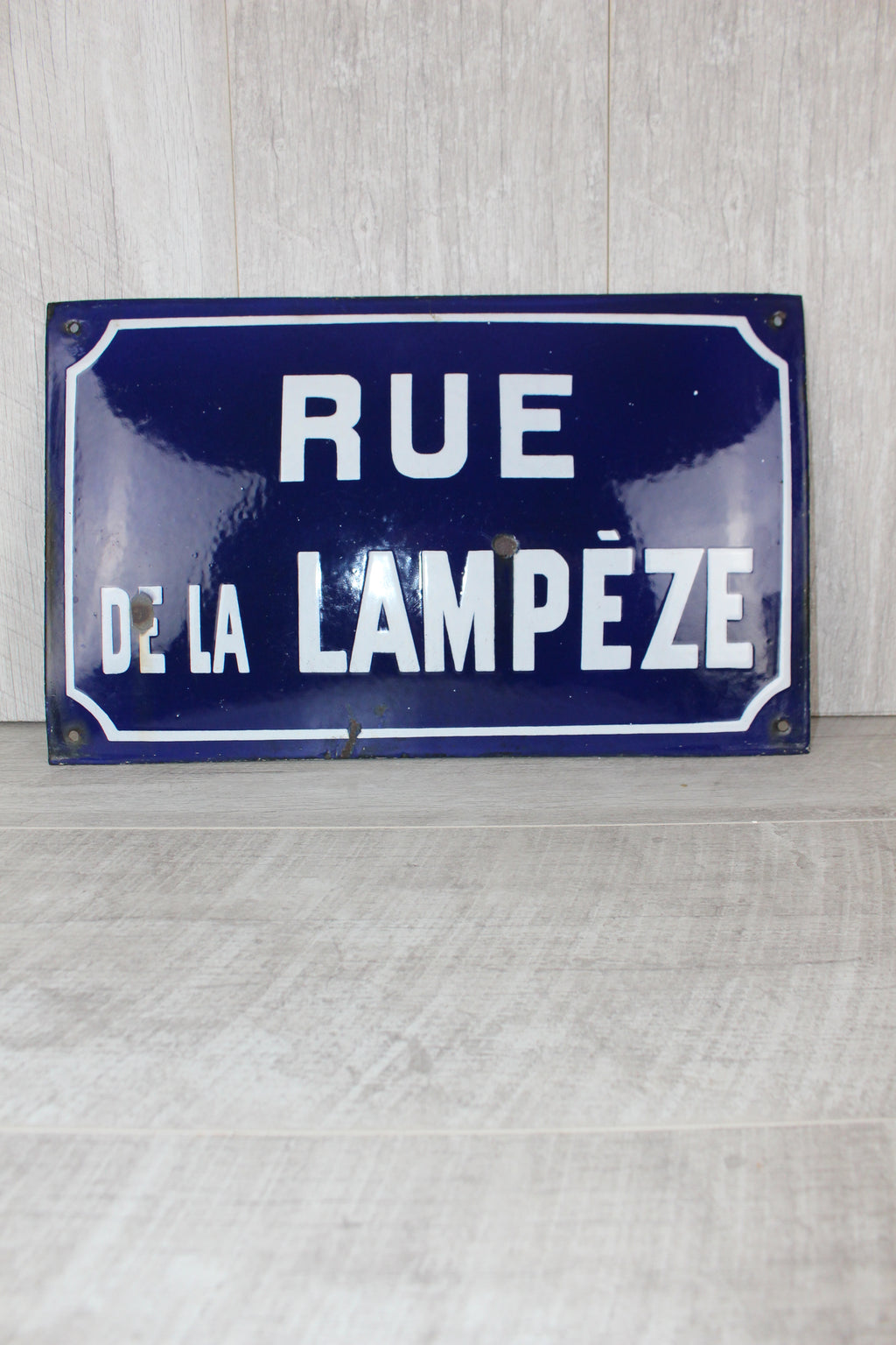 Authentic Vintage French Enamel Street Sign - Rue de la Lampèze, Nîmes Restored