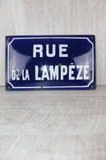 Authentic Vintage French Enamel Street Sign - Rue de la Lampèze, Nîmes Restored