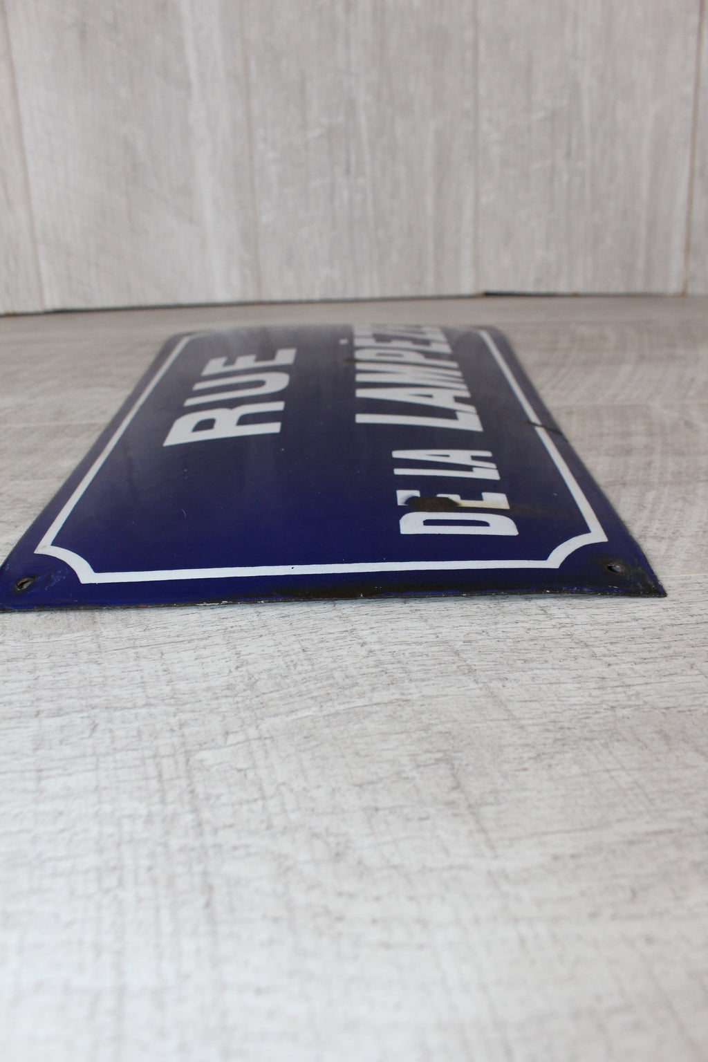 Authentic Vintage French Enamel Street Sign - Rue de la Lampèze, Nîmes Restored