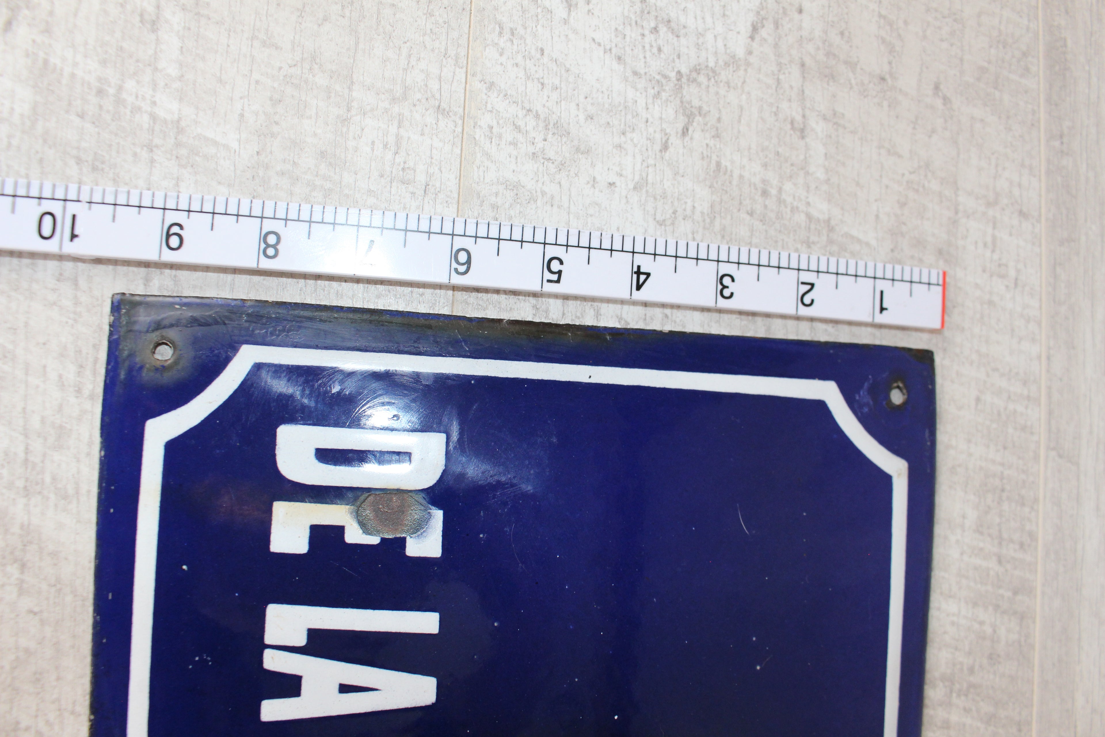 Authentic Vintage French Enamel Street Sign - Rue de la Lampèze, Nîmes Restored