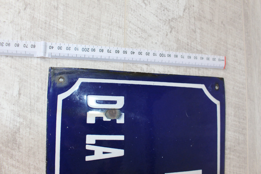 Authentic Vintage French Enamel Street Sign - Rue de la Lampèze, Nîmes Restored