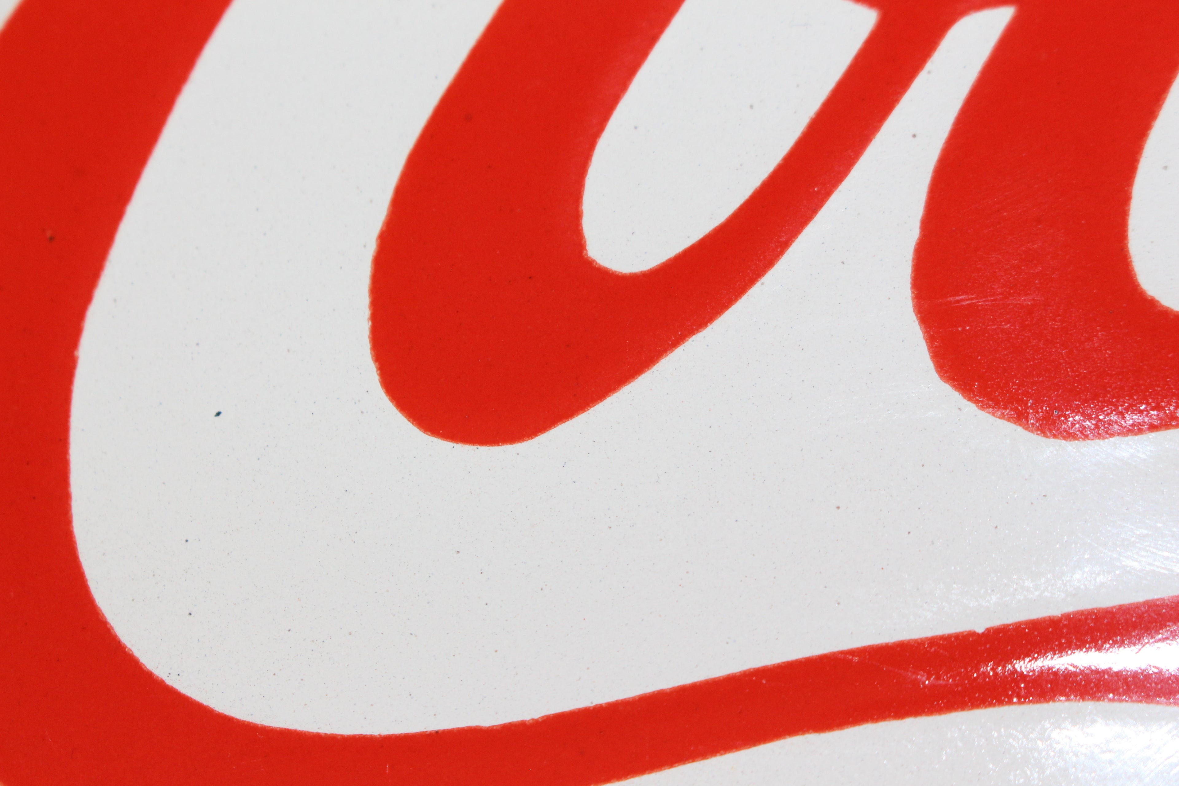 Vintage Coca-Cola Enamel Sign – Red Script on White – Professional Conservation