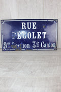 Rare 19thC French Relief Enamel Street Sign - Rue Récolet, Nîmes - Canton System