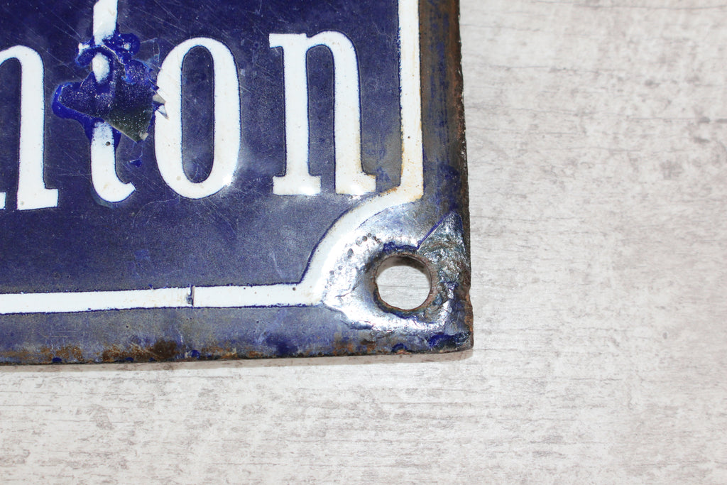 Rare 19thC French Relief Enamel Street Sign - Rue Récolet, Nîmes - Canton System