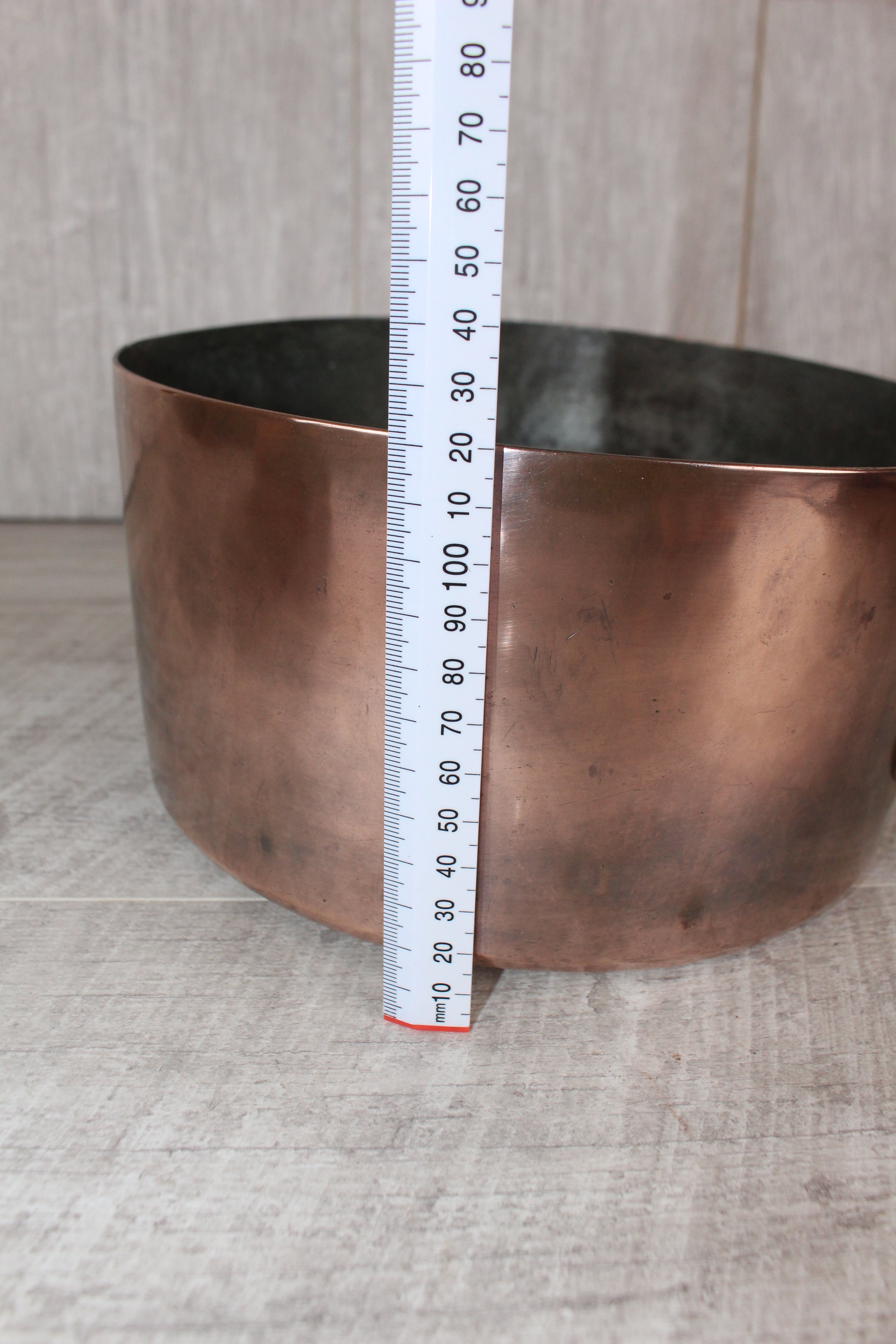 Antique French Copper Saucepan Set 3pc | Hand-Forged Wrought Iron Pigtail Handle