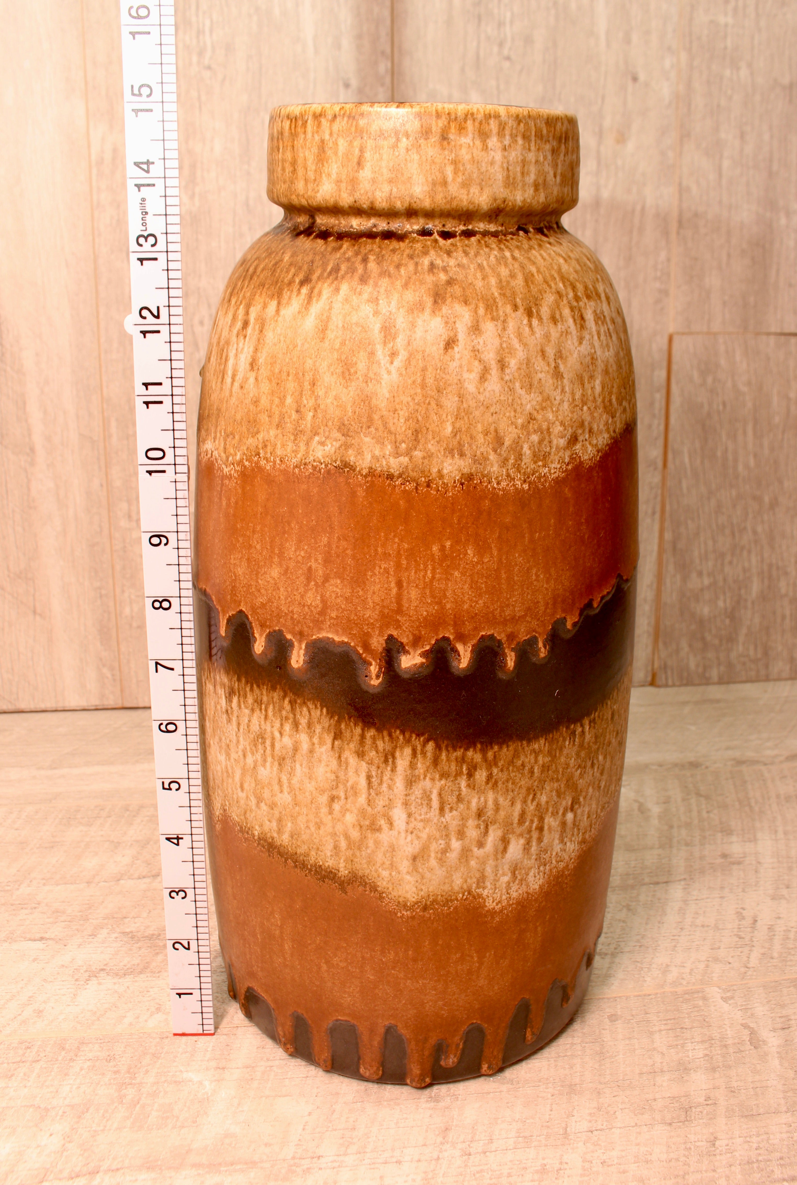 Vintage Scheurich Keramik West German Floor Vase - Tundra Glaze - Model 553-38
