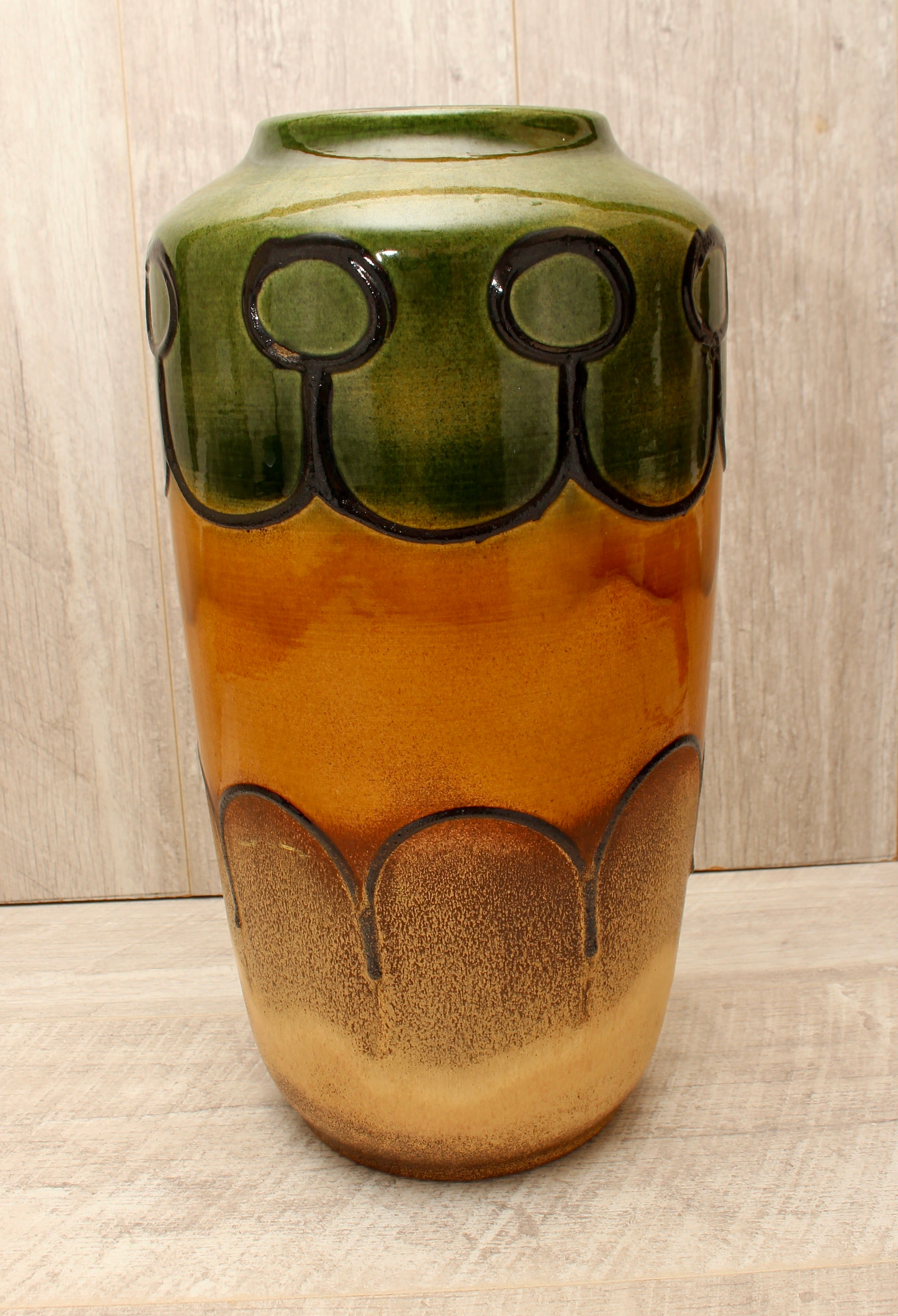 Vintage Scheurich Keramik West German Floor Vase - Inka Glaze - Model 517-38