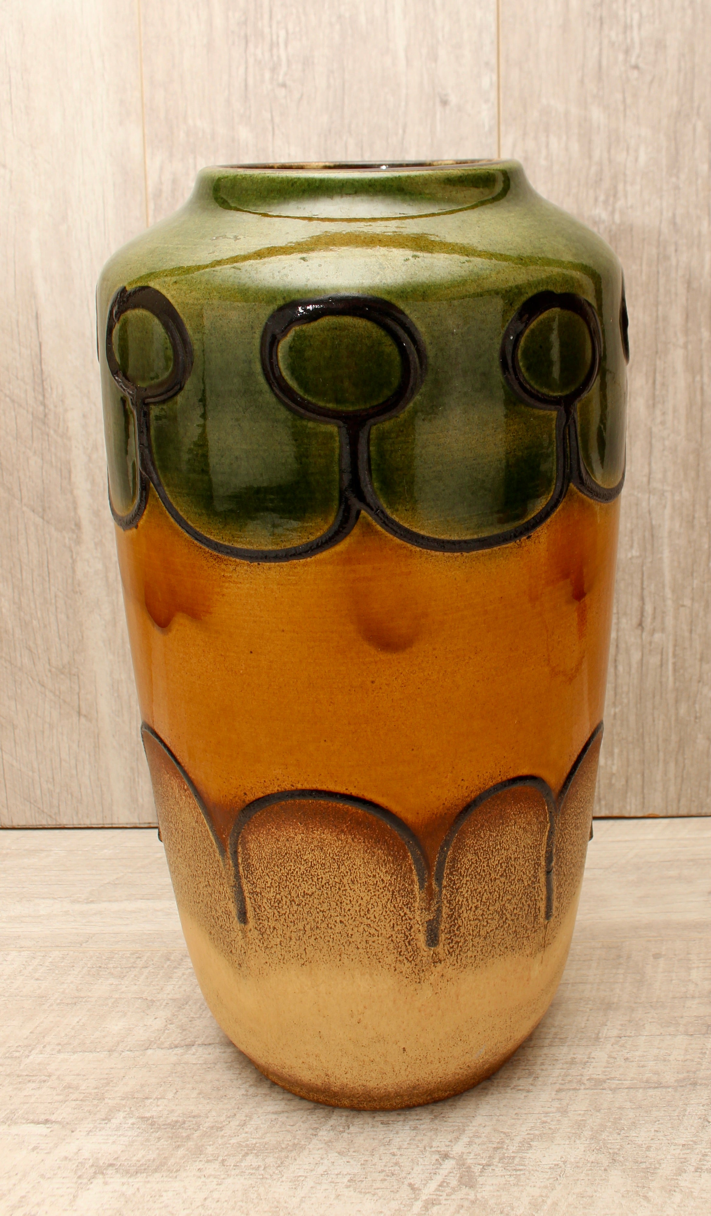 Vintage Scheurich Keramik West German Floor Vase - Inka Glaze - Model 517-38