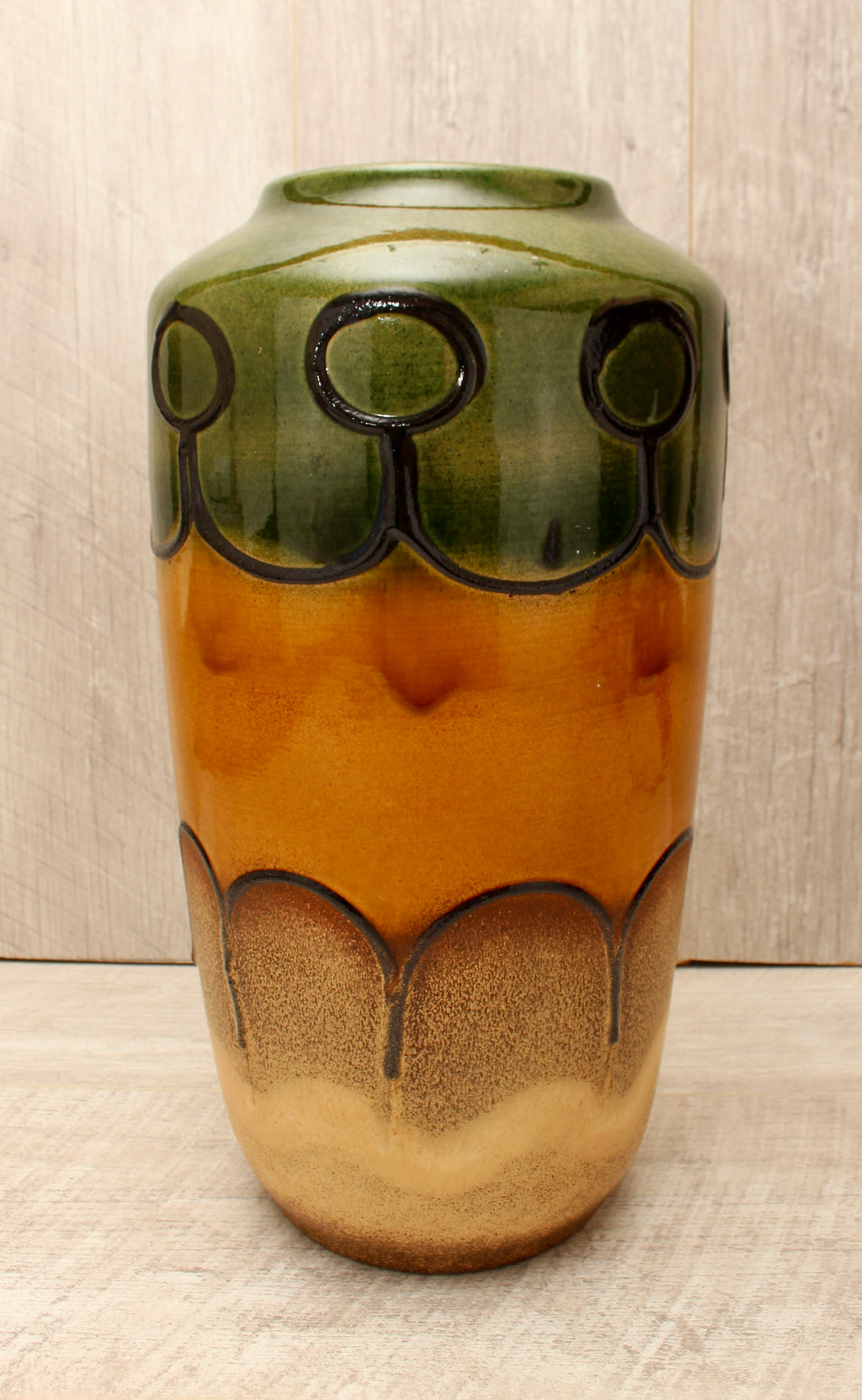 Vintage Scheurich Keramik West German Floor Vase - Inka Glaze - Model 517-38