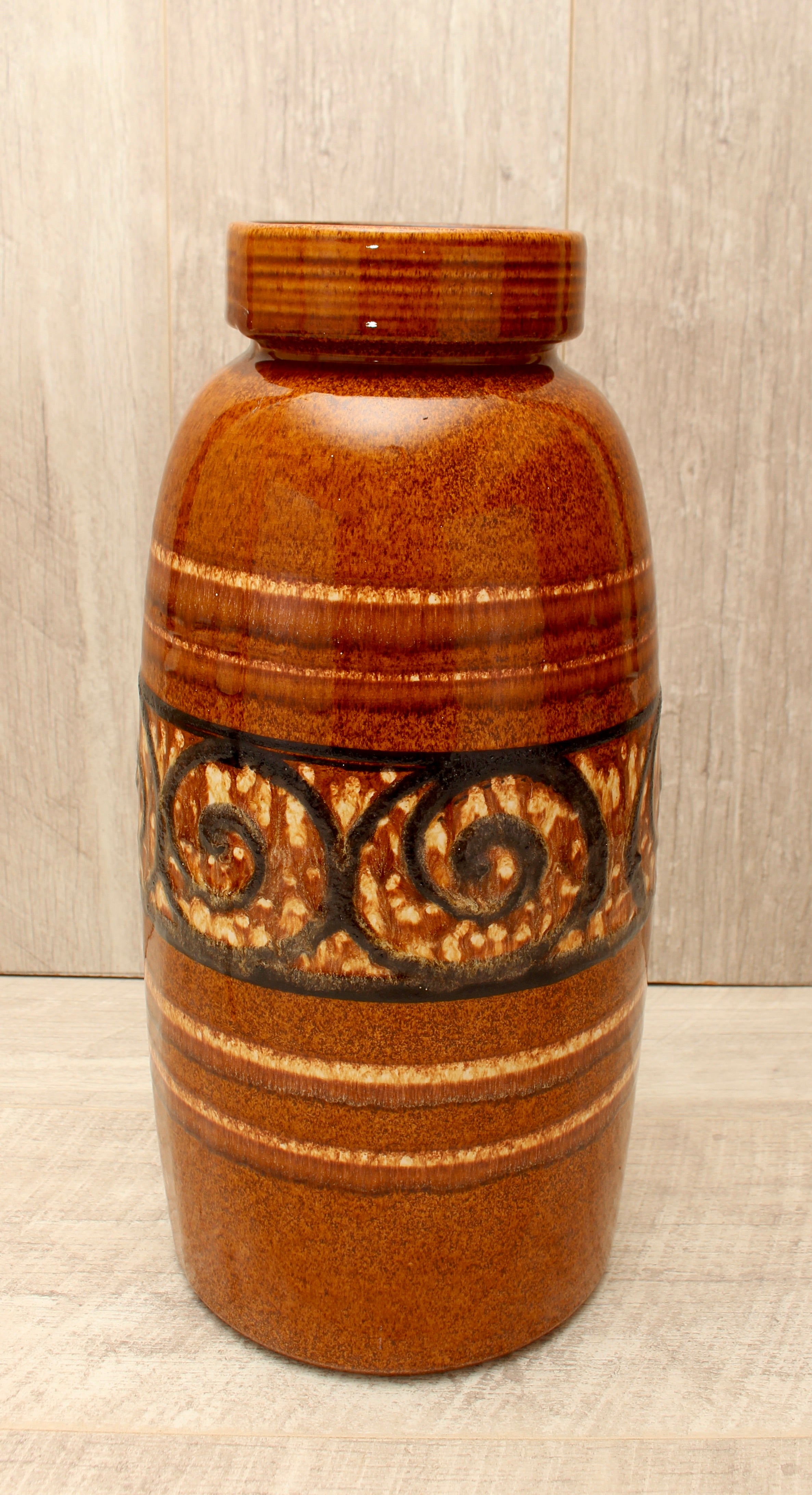 Vintage Scheurich Keramik West German Floor Vase - Amsterdam Glaze - Model 553-38
