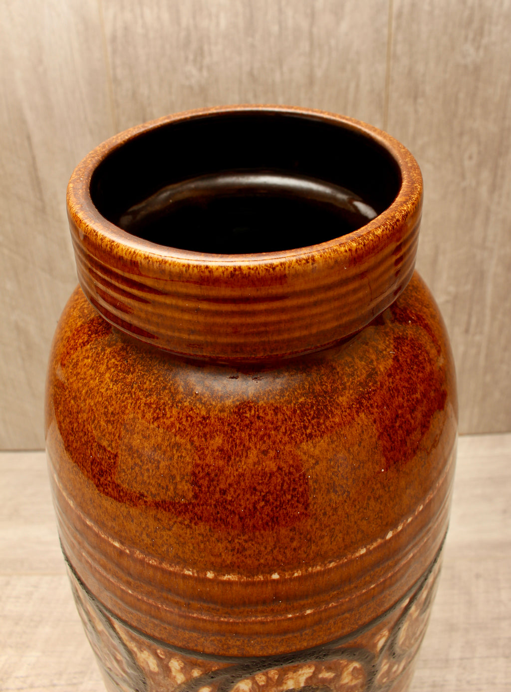 Vintage Scheurich Keramik West German Floor Vase - Amsterdam Glaze - Model 553-38
