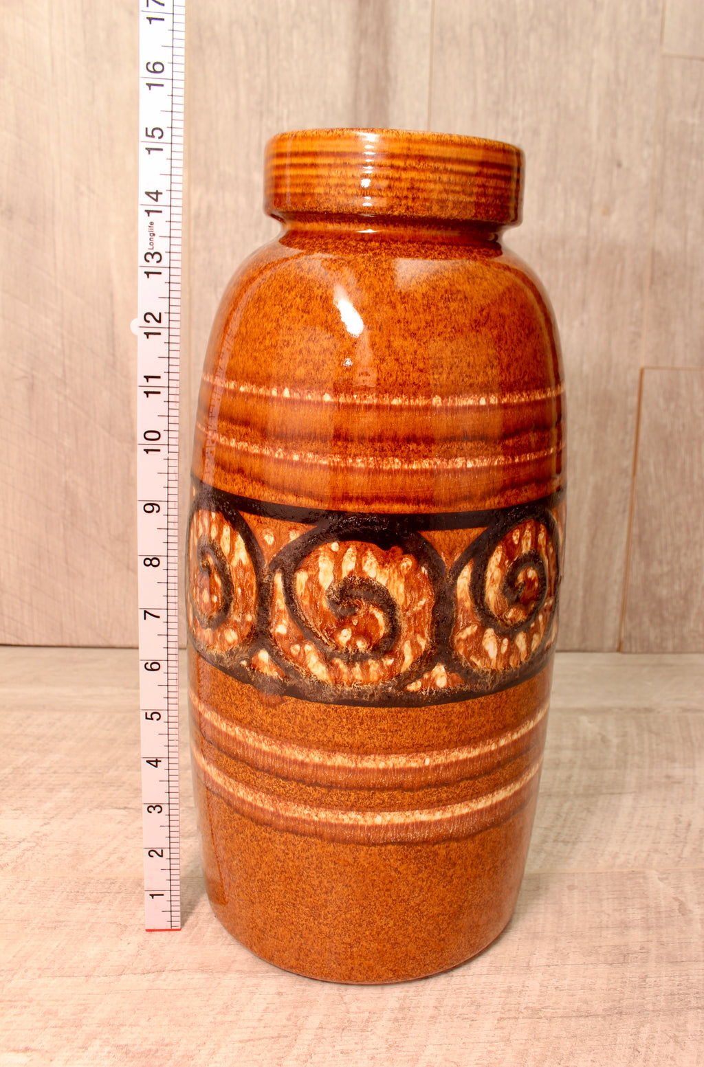 Vintage Scheurich Keramik West German Floor Vase - Amsterdam Glaze - Model 553-38