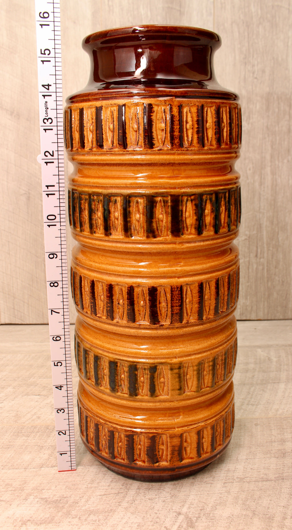 Vintage Scheurich Keramik West German Floor Vase - Granada Glaze - Model 268-40