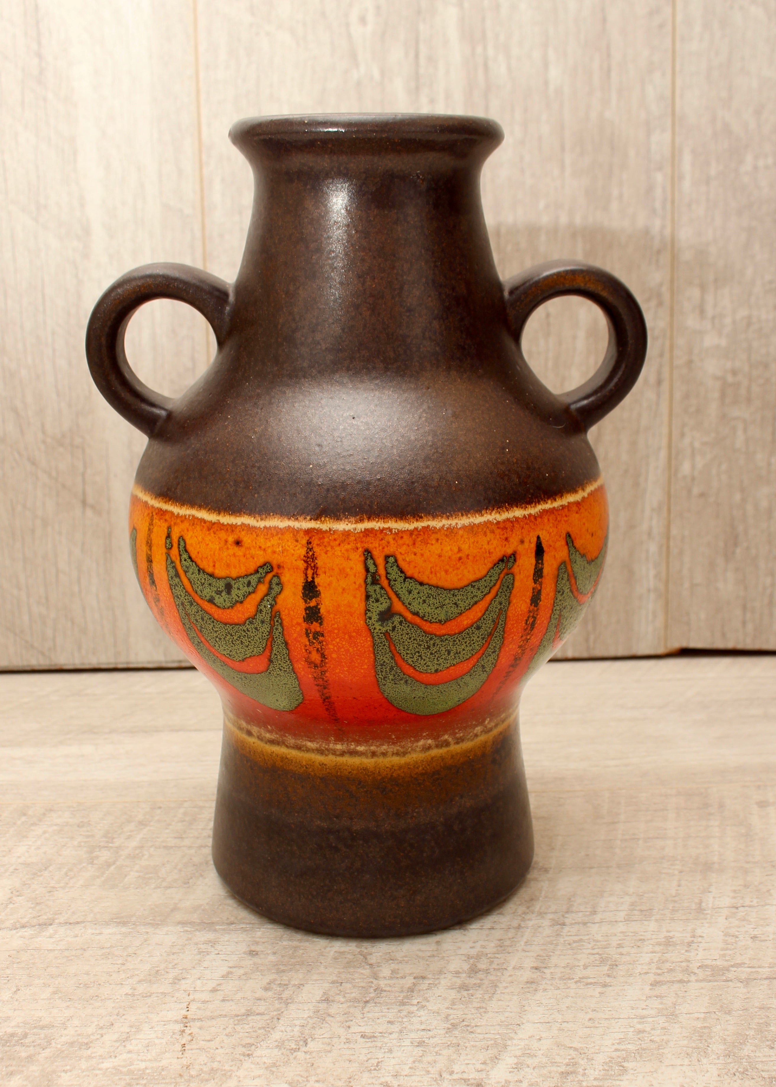 Vintage Dumler and Breiden West German Pottery Twin Handled Vase - Model 302/21