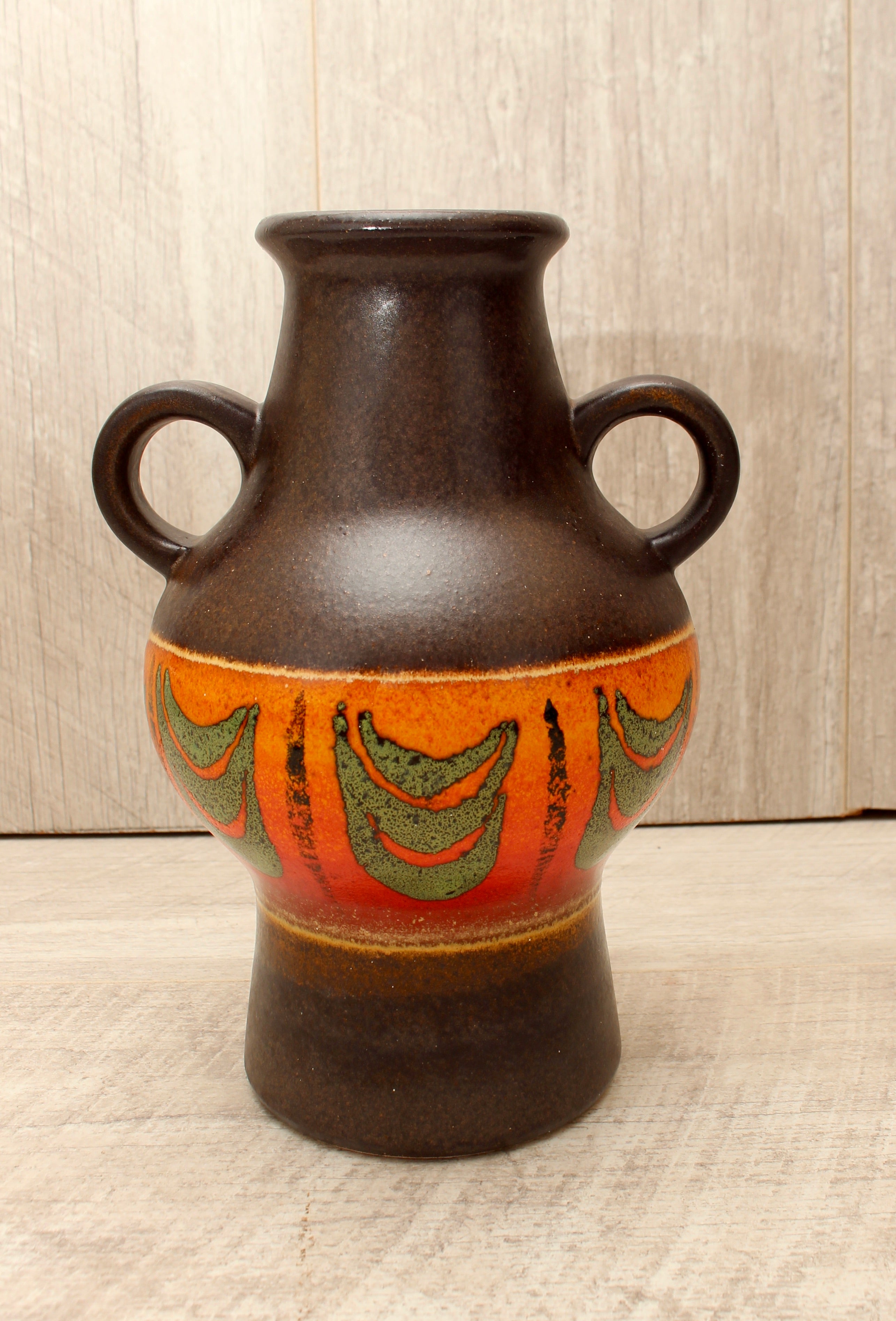 Vintage Dumler and Breiden West German Pottery Twin Handled Vase - Model 302/21