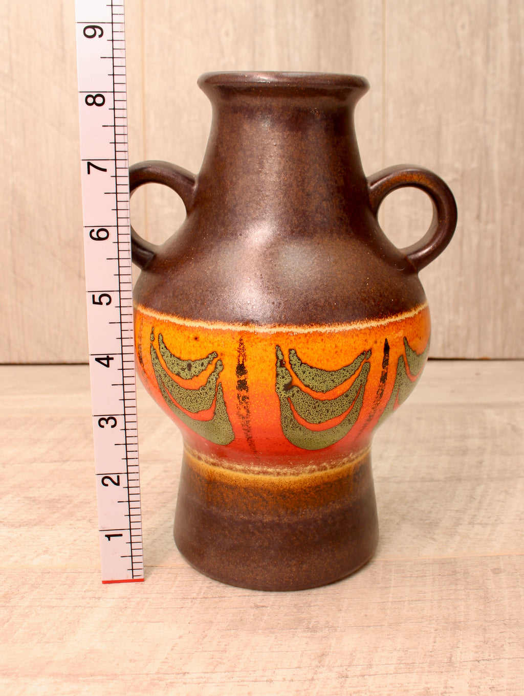 Vintage Dumler and Breiden West German Pottery Twin Handled Vase - Model 302/21