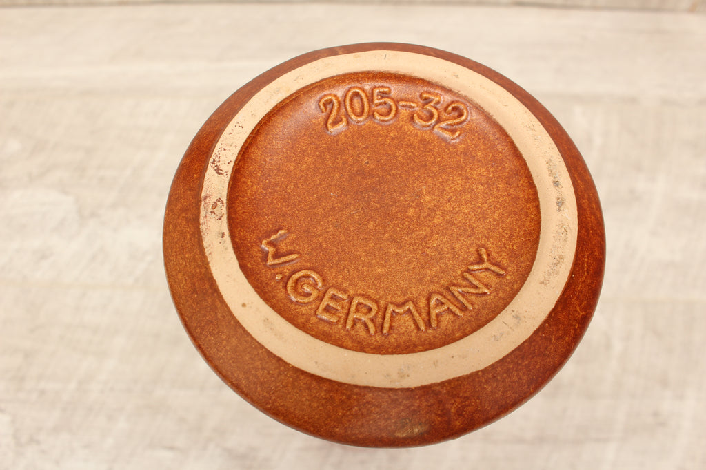 Vintage Scheurich Keramik West German Pottery Vase - Flame Drip Glaze - Model 205-32
