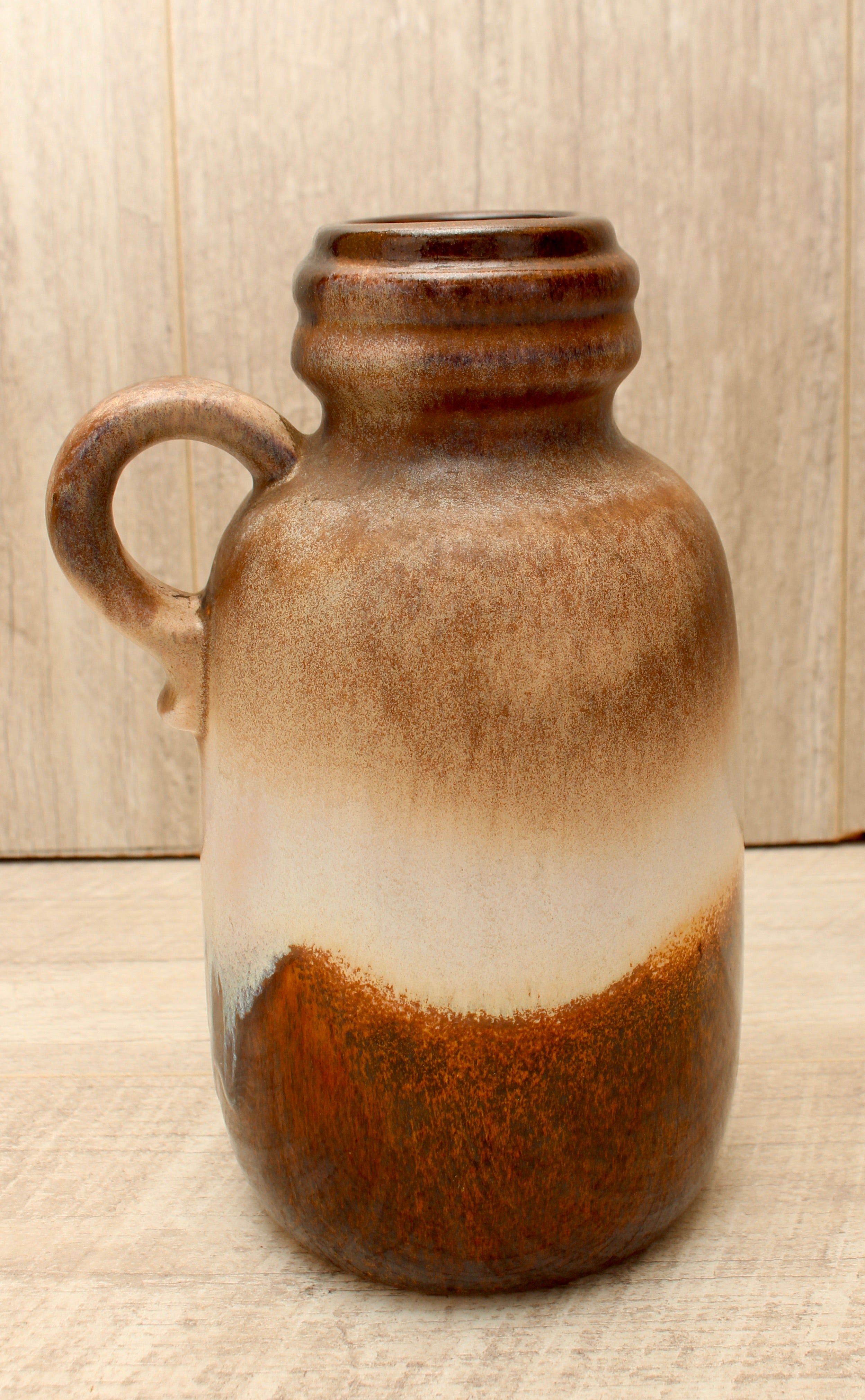 Vintage Scheurich Keramik West German Pottery Jug Vase - Contrast Drip Glaze - Model 413-20