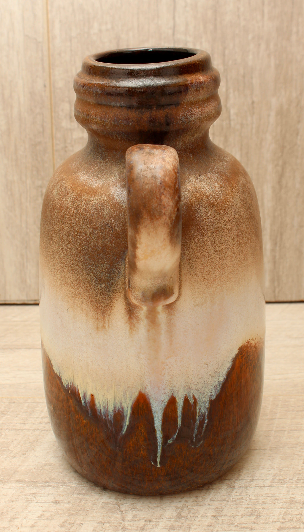 Vintage Scheurich Keramik West German Pottery Jug Vase - Contrast Drip Glaze - Model 413-20