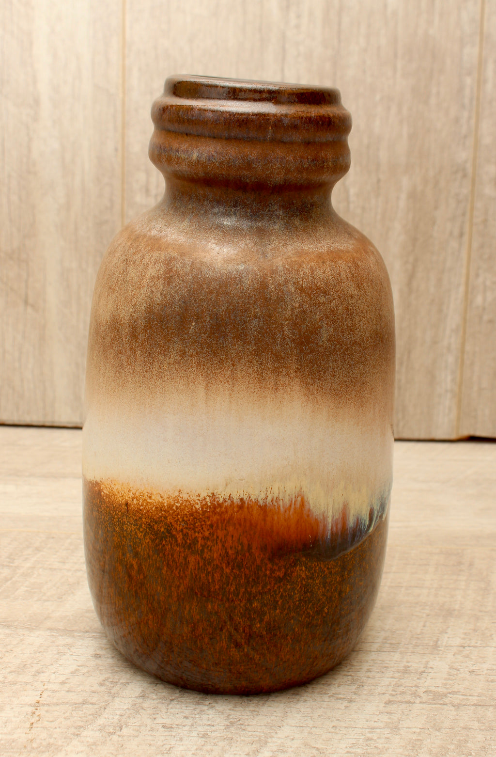 Vintage Scheurich Keramik West German Pottery Jug Vase - Contrast Drip Glaze - Model 413-20