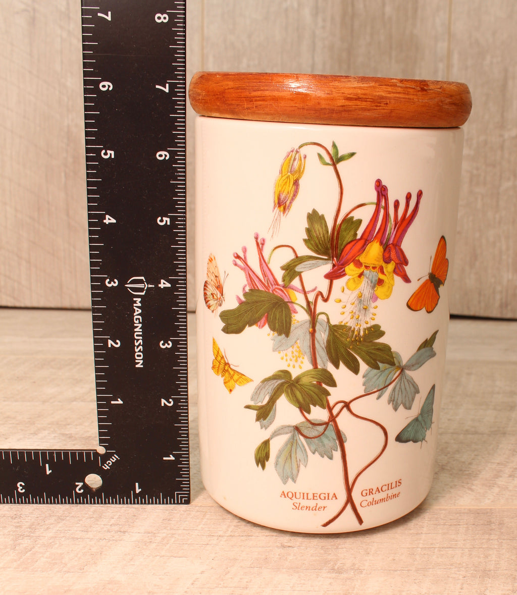 Vintage Portmeirion Botanic Garden Storage Jar Canister - Aquilegia Columbine
