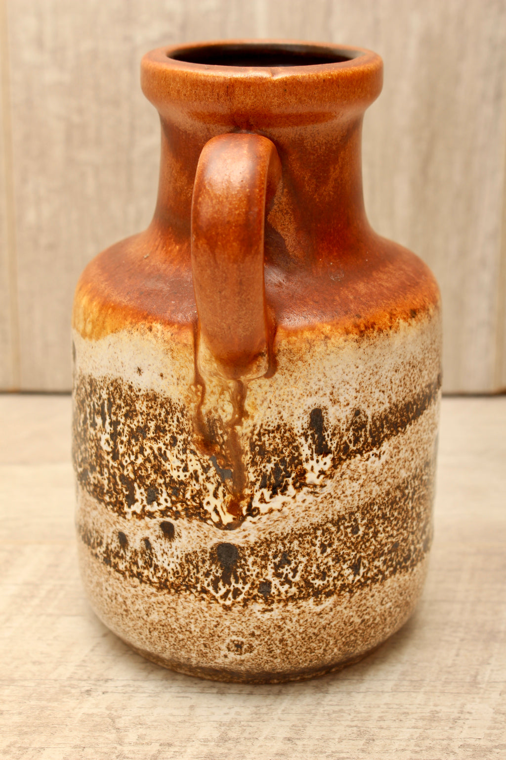 Vintage Scheurich Keramik West German Pottery Jug Vase - Tundra Glaze - Model 414-16