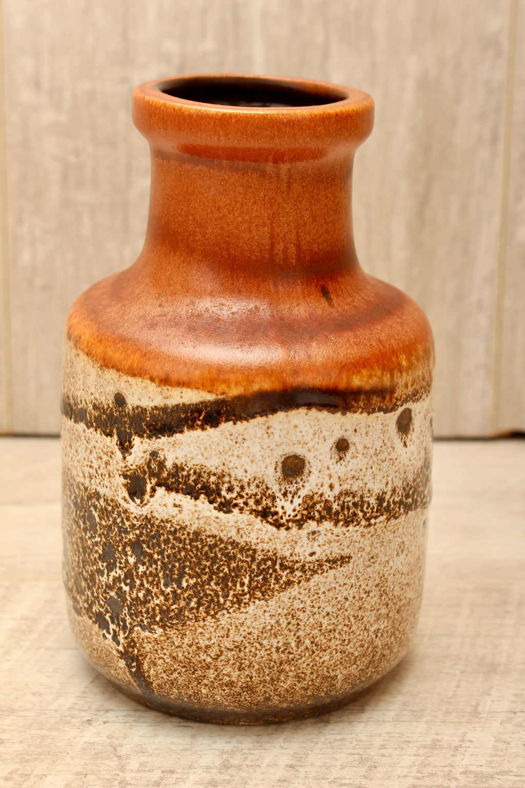 Vintage Scheurich Keramik West German Pottery Jug Vase - Tundra Glaze - Model 414-16