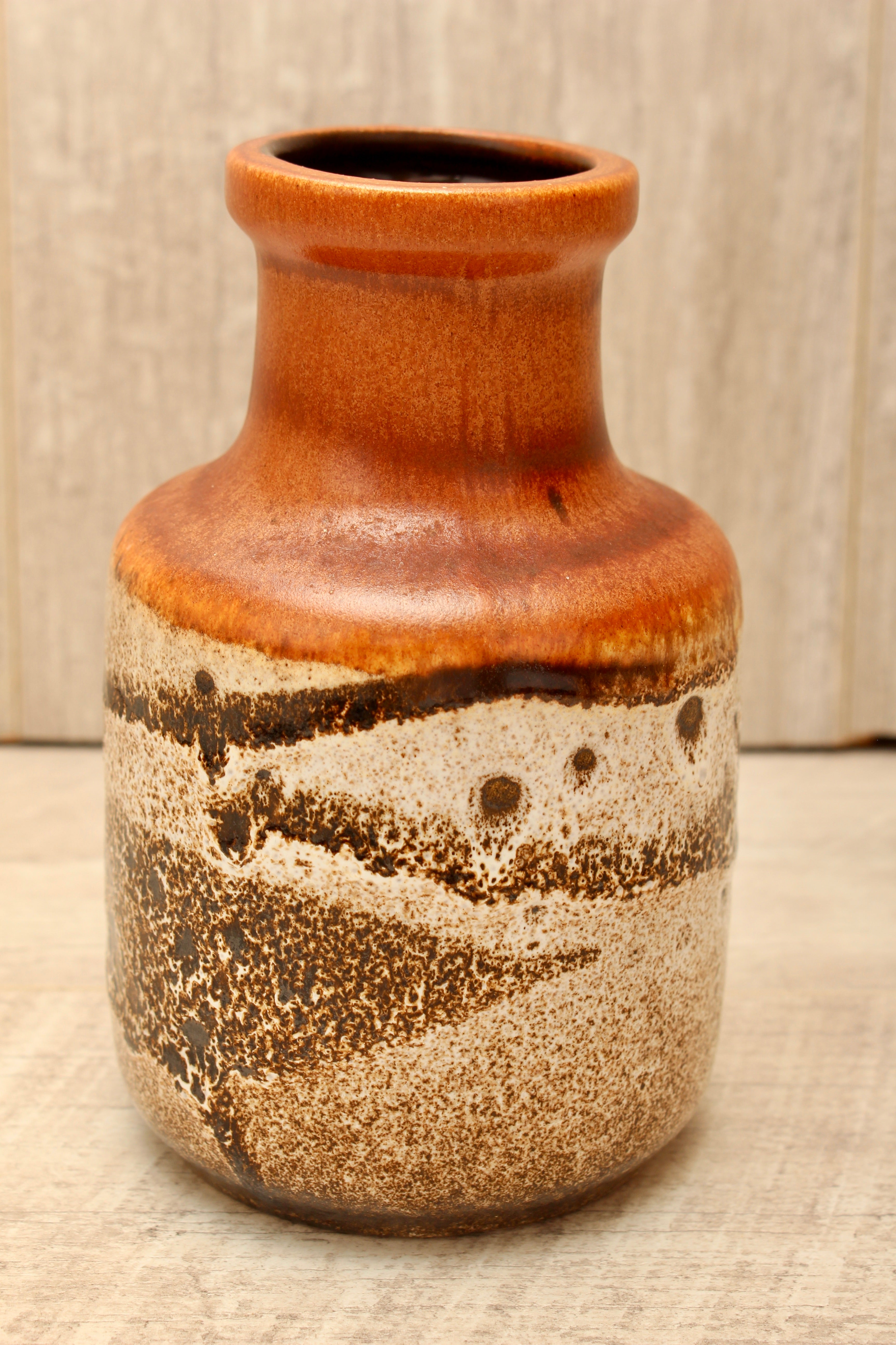 Vintage Scheurich Keramik West German Pottery Jug Vase - Tundra Glaze - Model 414-16