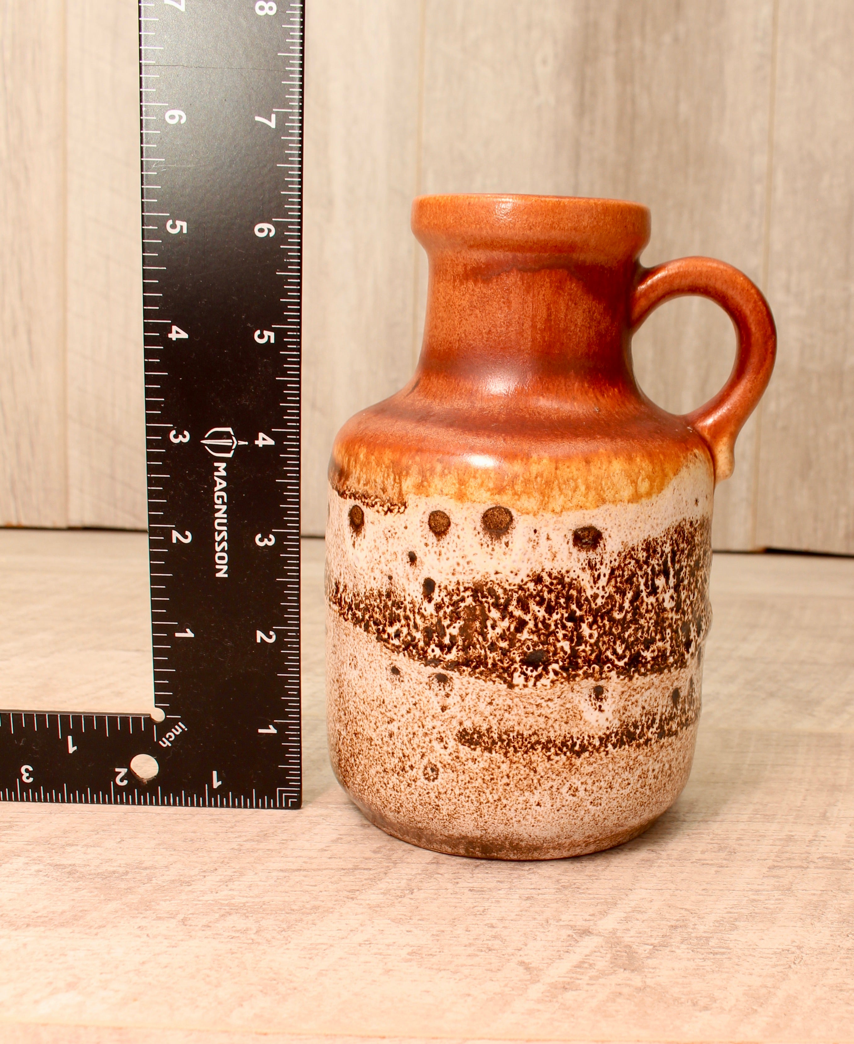 Vintage Scheurich Keramik West German Pottery Jug Vase - Tundra Glaze - Model 414-16