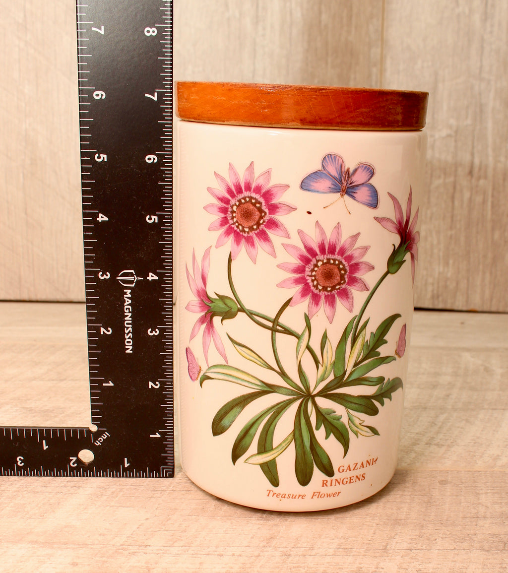 Vintage Portmeirion Botanic Garden Storage Jar Canister - Gazania Treasure Flower