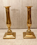Vintage Solid Brass Candlesticks - Pair - 8 Inch