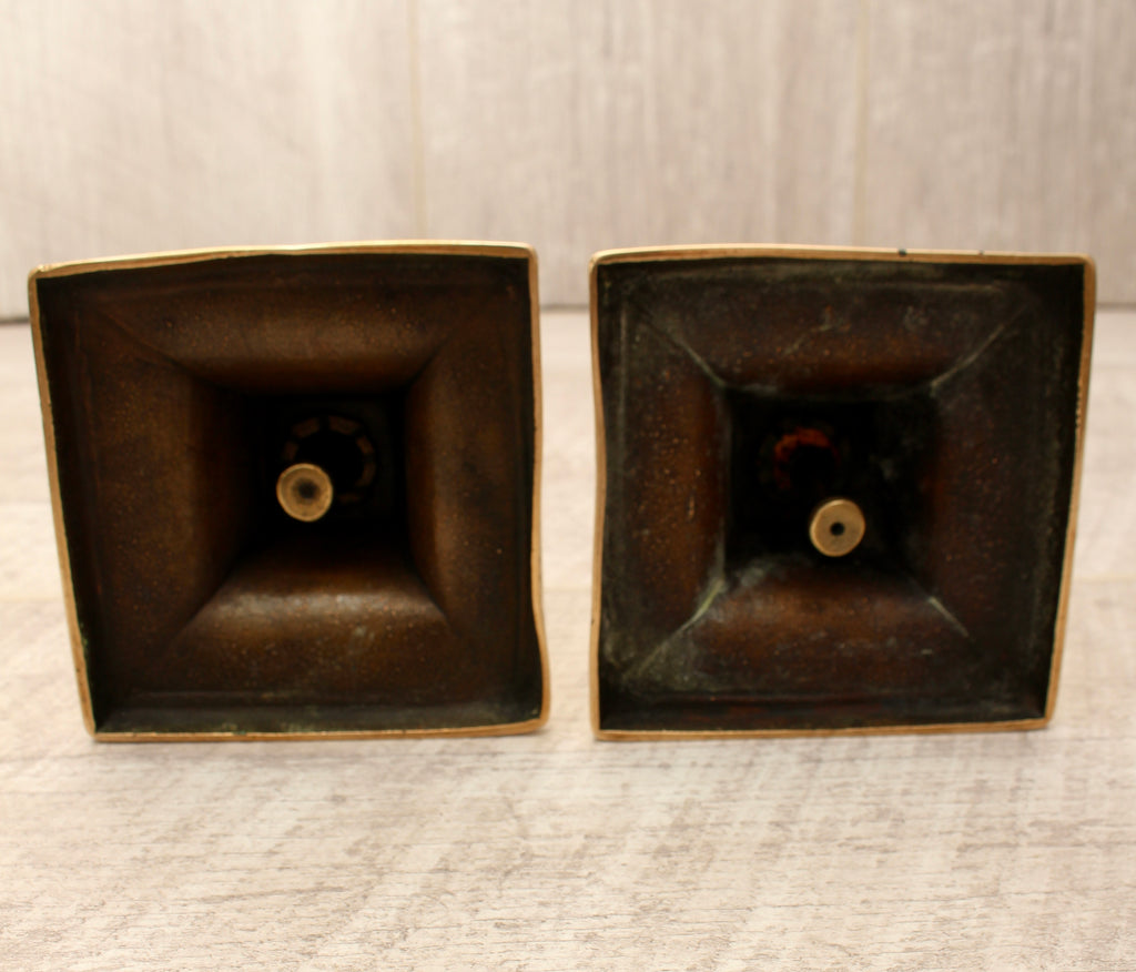 Vintage Solid Brass Candlesticks - Pair - 8 Inch