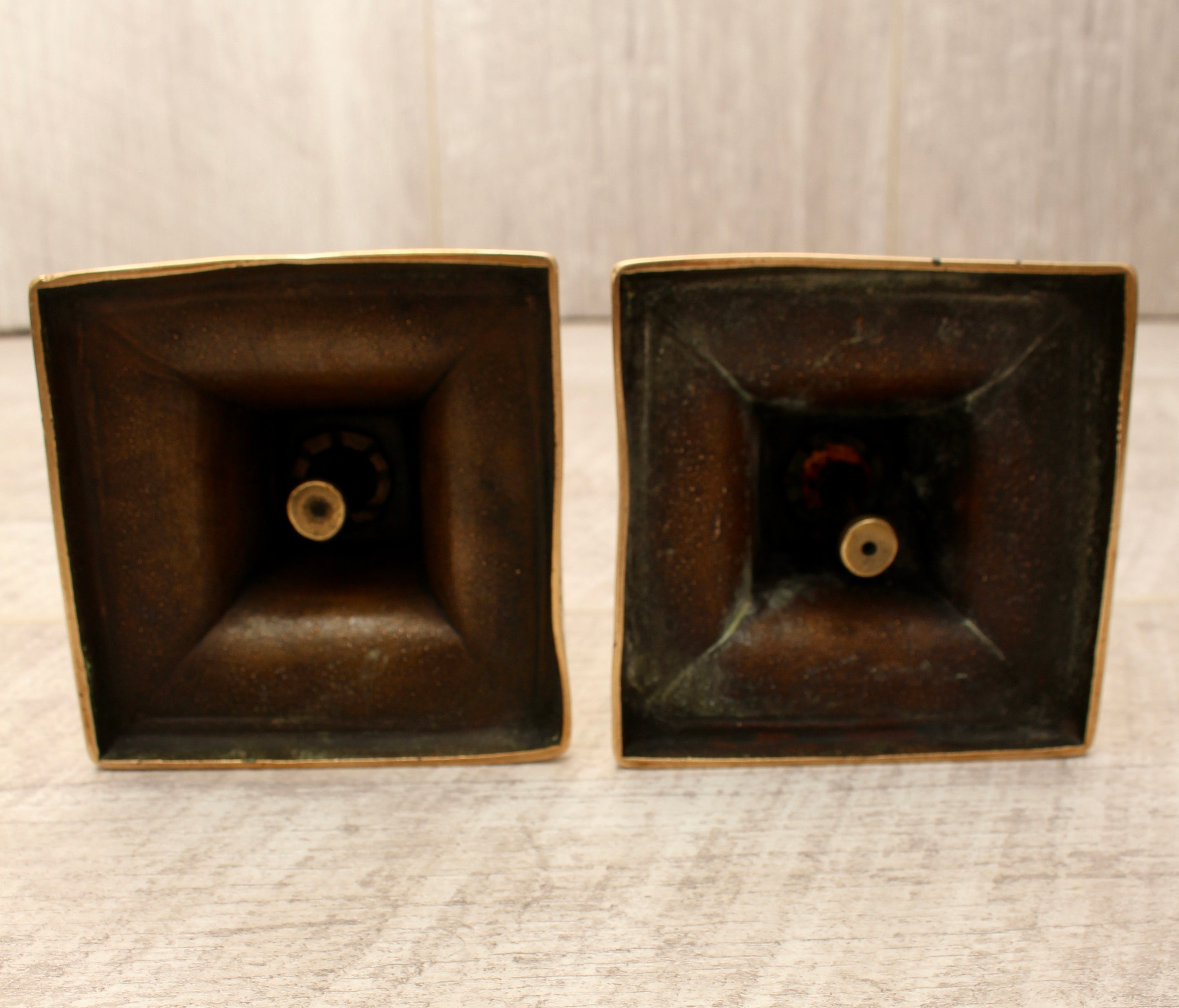 Vintage Solid Brass Candlesticks - Pair - 8 Inch