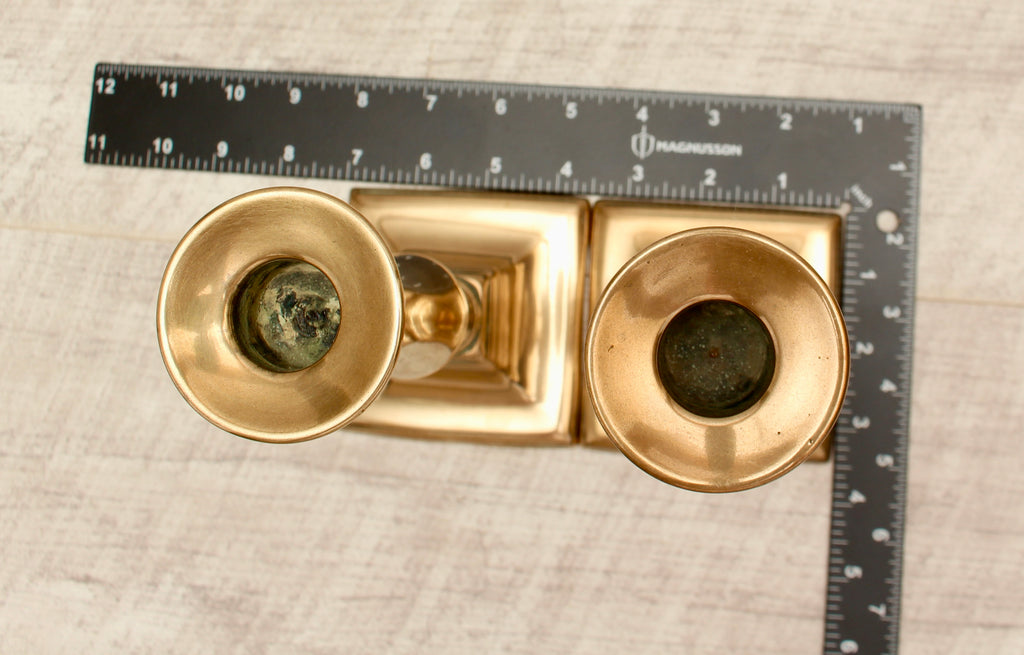 Vintage Solid Brass Candlesticks - Pair - 8 Inch