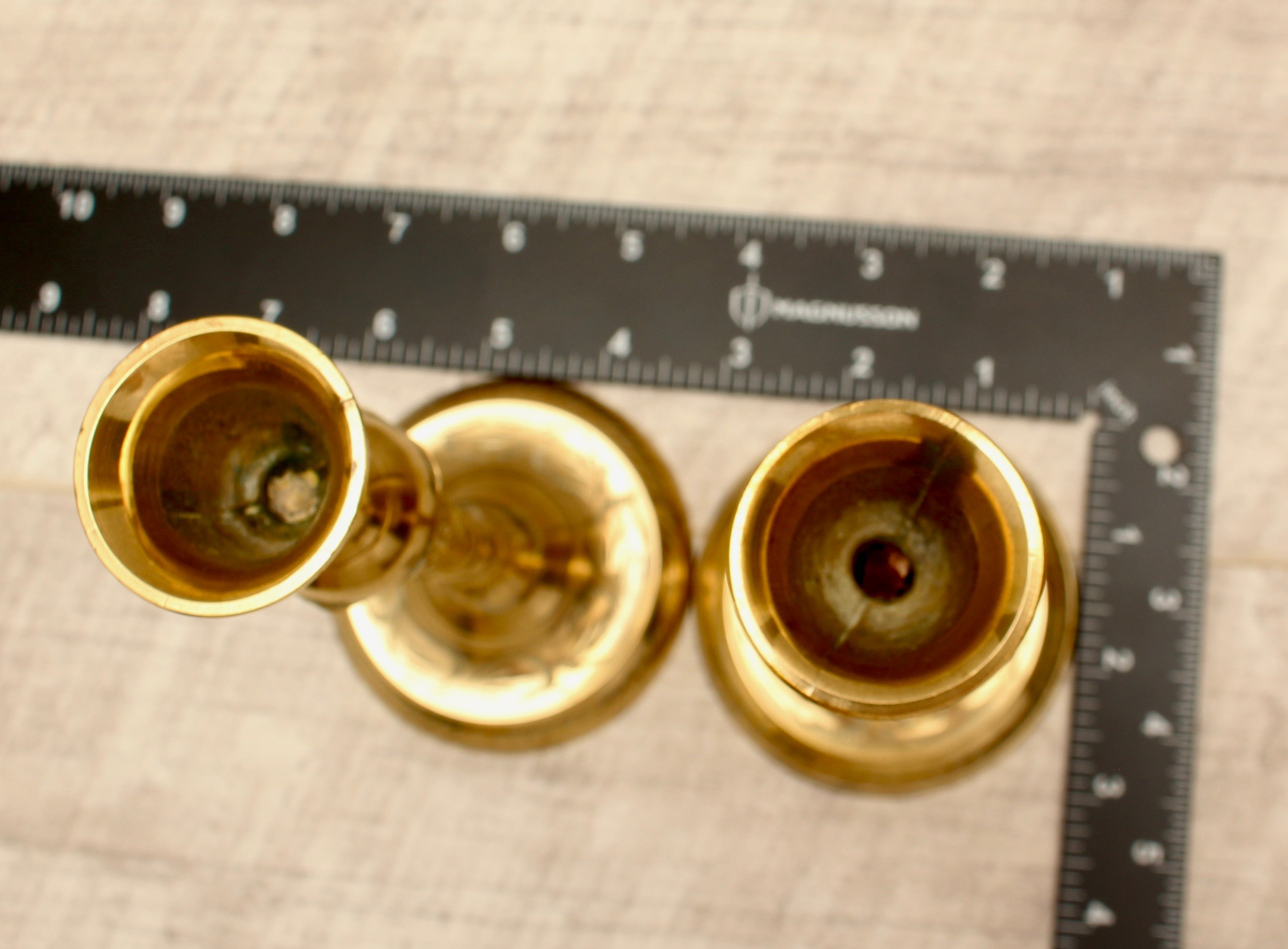 Vintage Hand-Engraved Indian Brass Candlesticks - Pair - 6.5 Inch