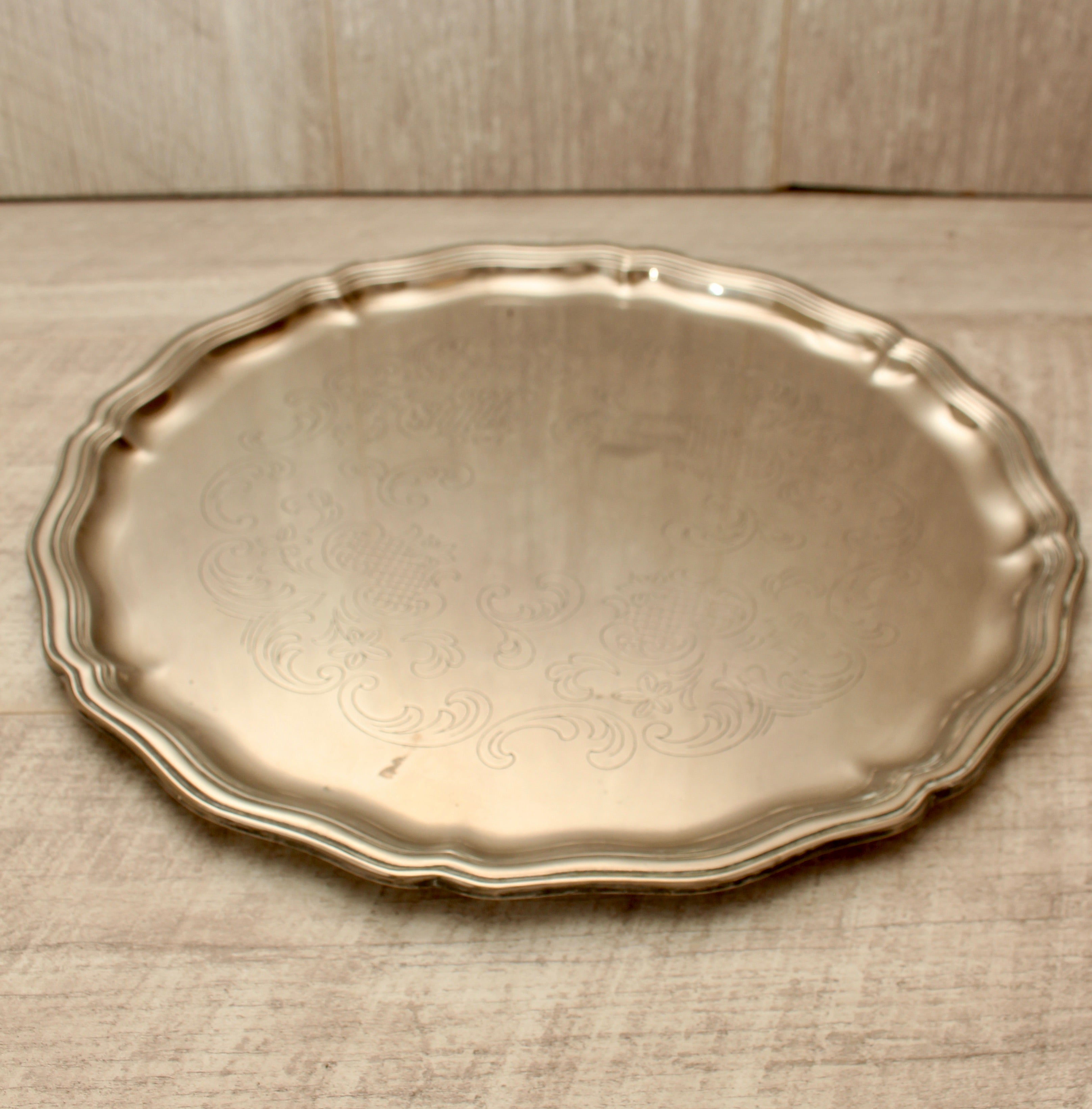 Vintage Inswabel German Silver Plated Chased Gallery Tray - 1960s