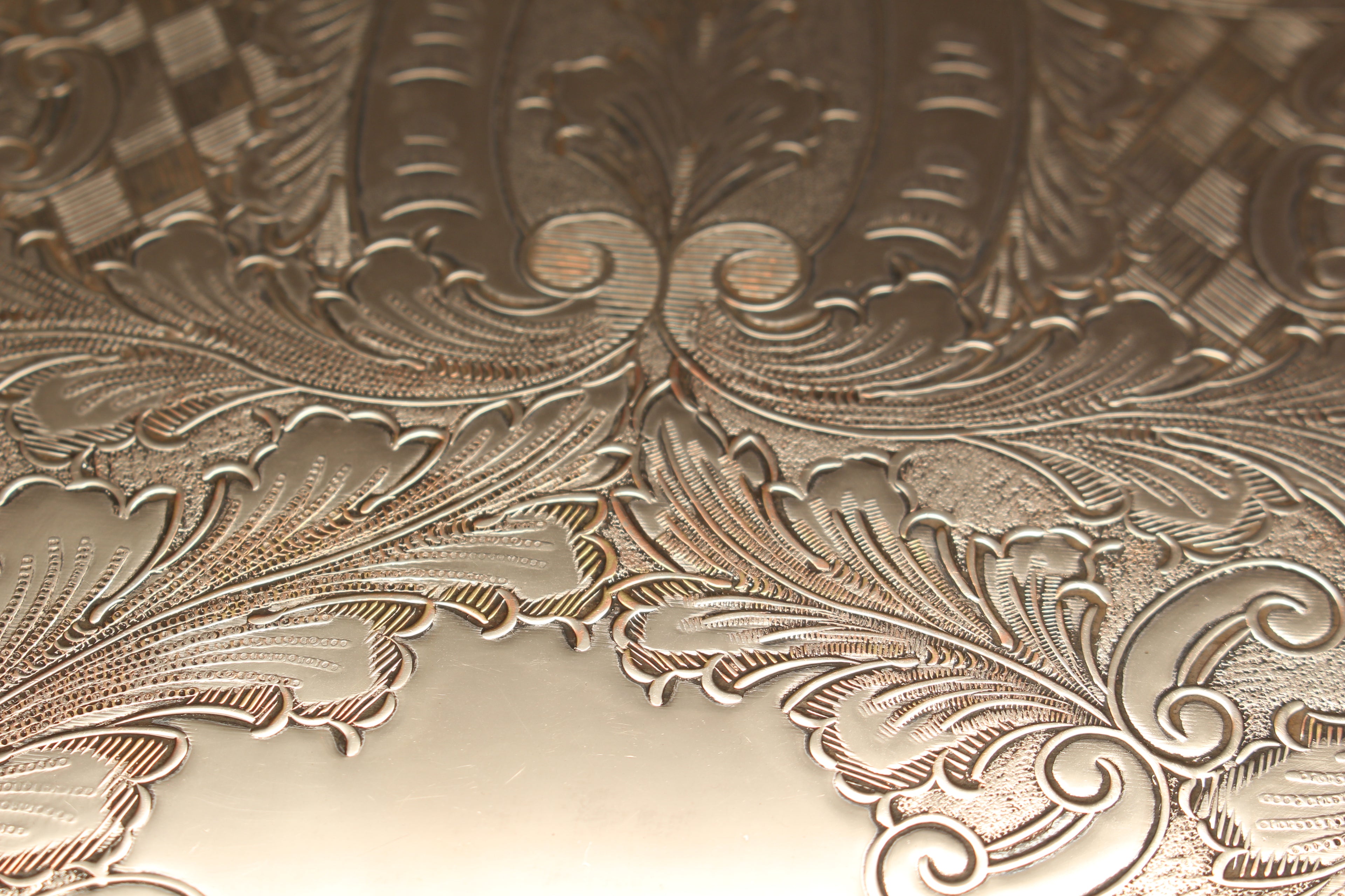 Vintage Viners of Sheffield Alpha Plate Chased Oval Gallery Tray