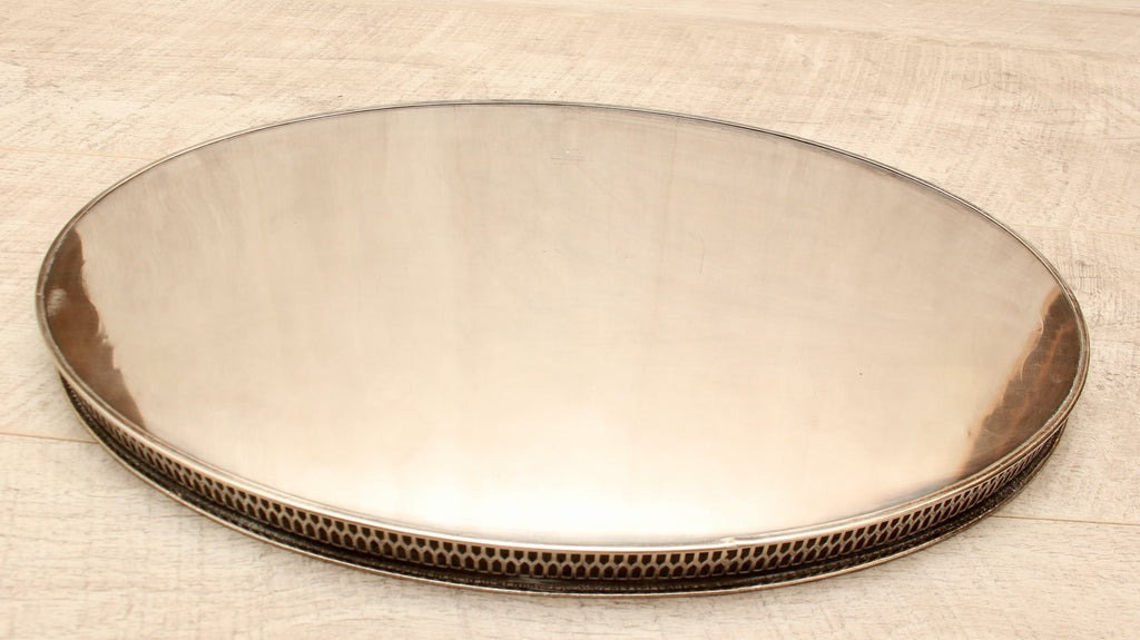 Vintage Viners of Sheffield Alpha Plate Chased Oval Gallery Tray